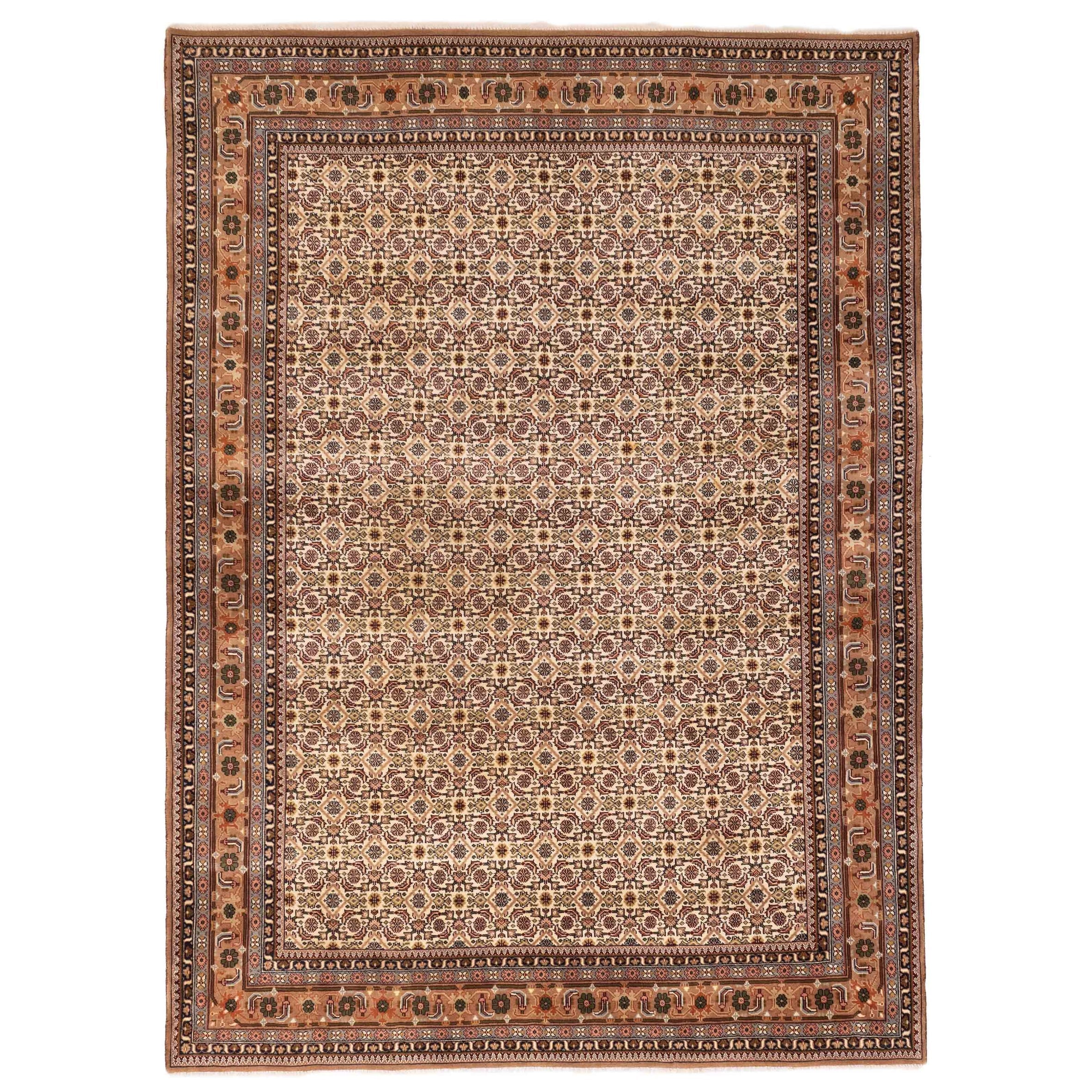 Ecarpetgallery Hand Knotted Royal Mahal Cream Wool Rug 81 X 110