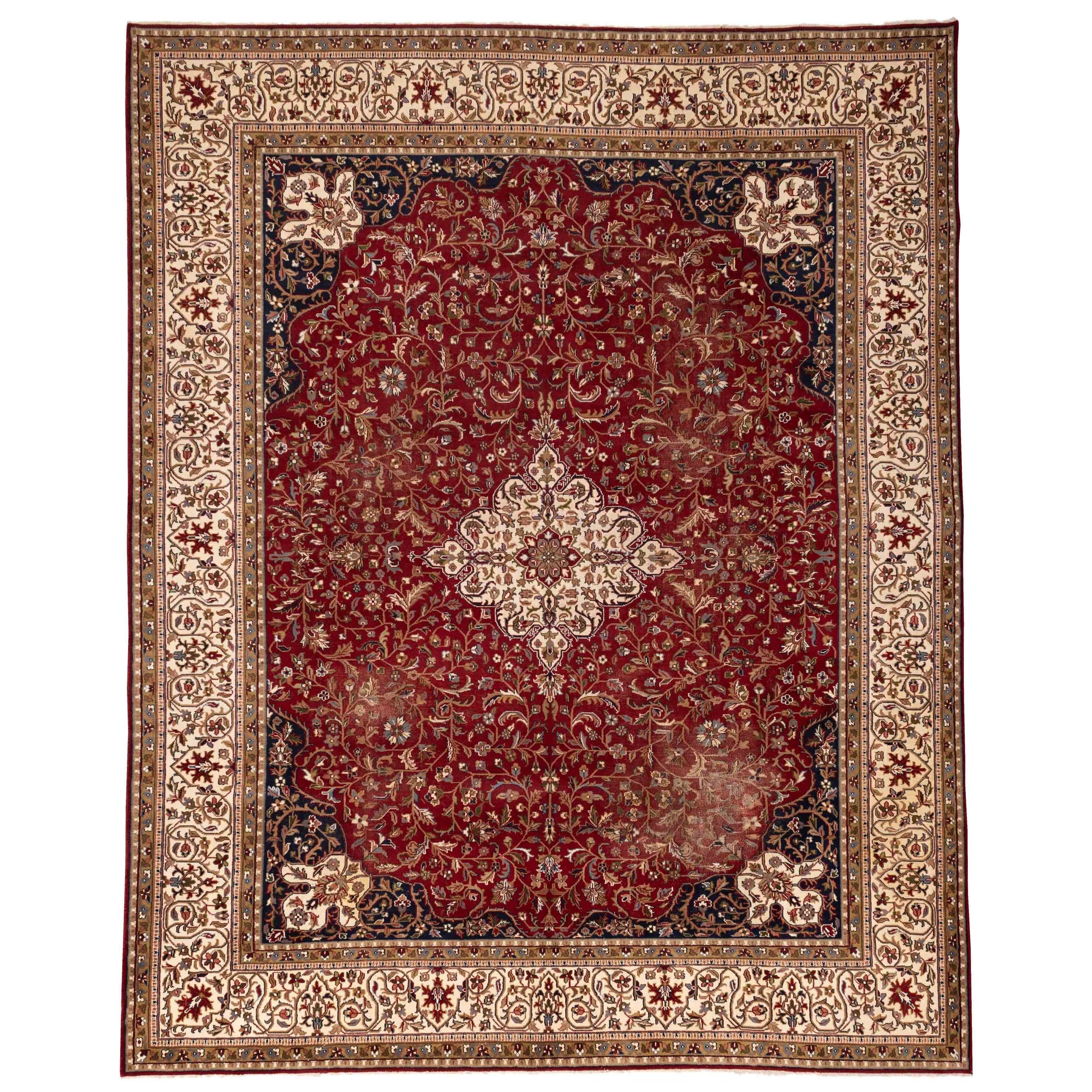 Ecarpetgallery Hand Knotted Royal Mahal Dark Red Wool Rug 102 X 127