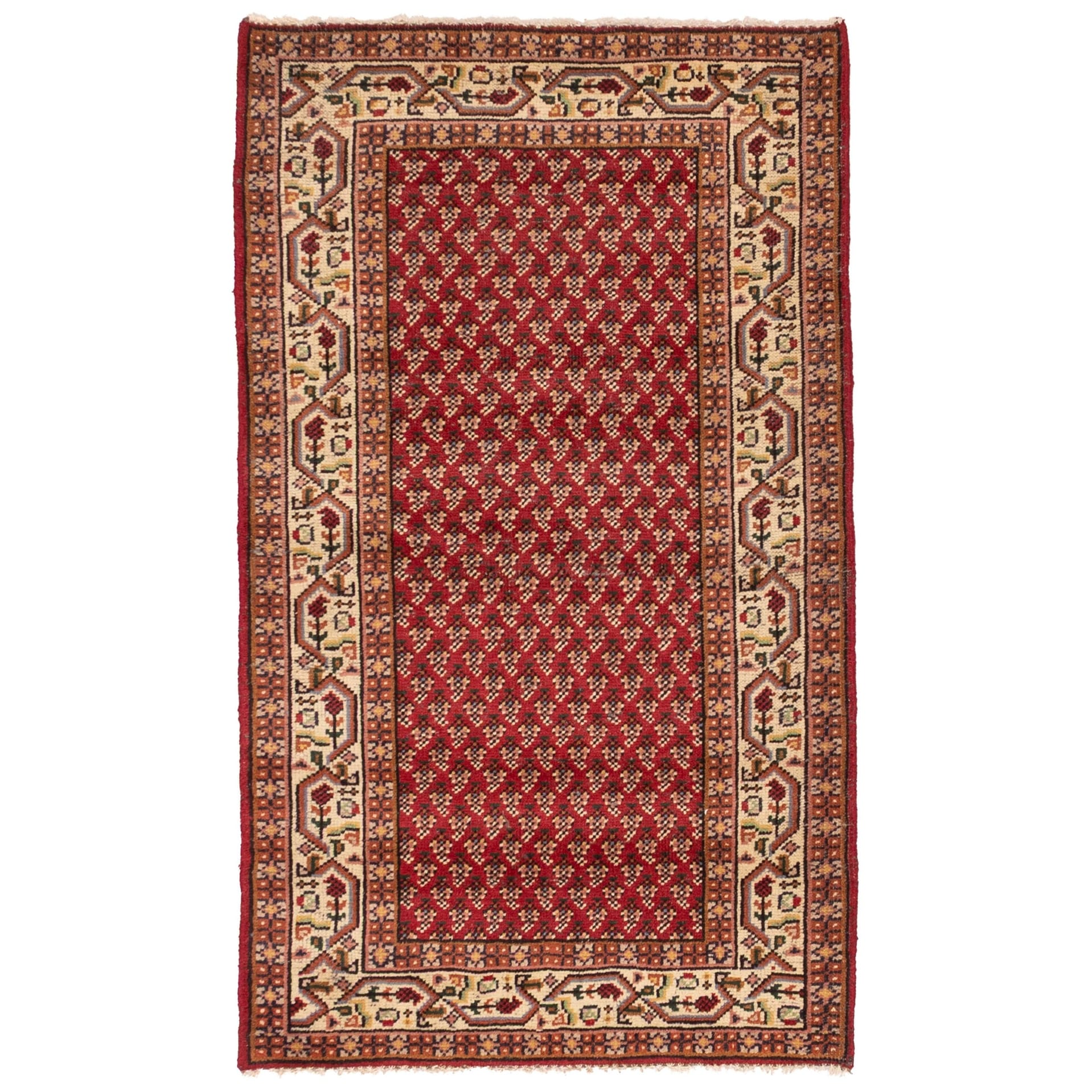 Ecarpetgallery Hand Knotted Royal Mahal Red Wool Rug 211 X 53