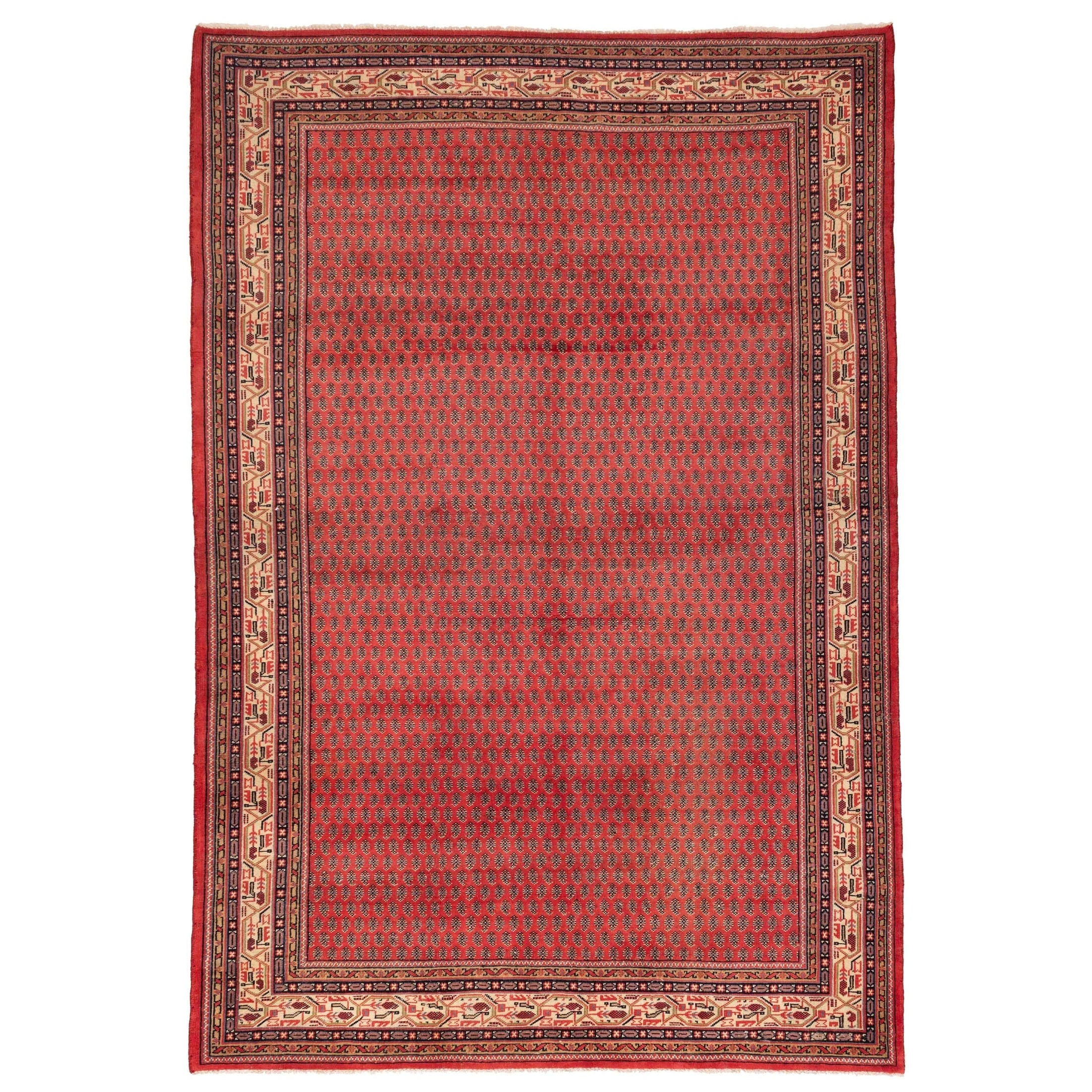 Ecarpetgallery Hand Knotted Royal Mahal Red Wool Rug 78 X 111