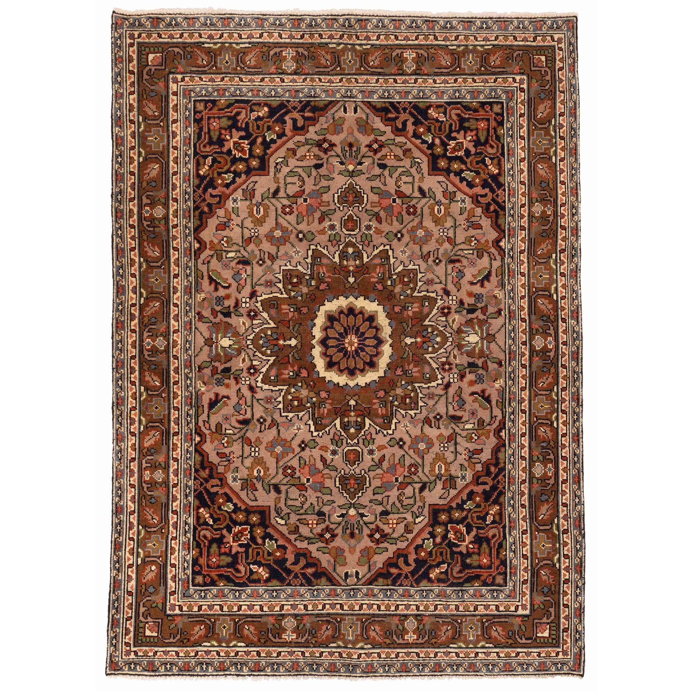 Ecarpetgallery Hand Knotted Royal Mahal Tan Wool Rug 58 X 77