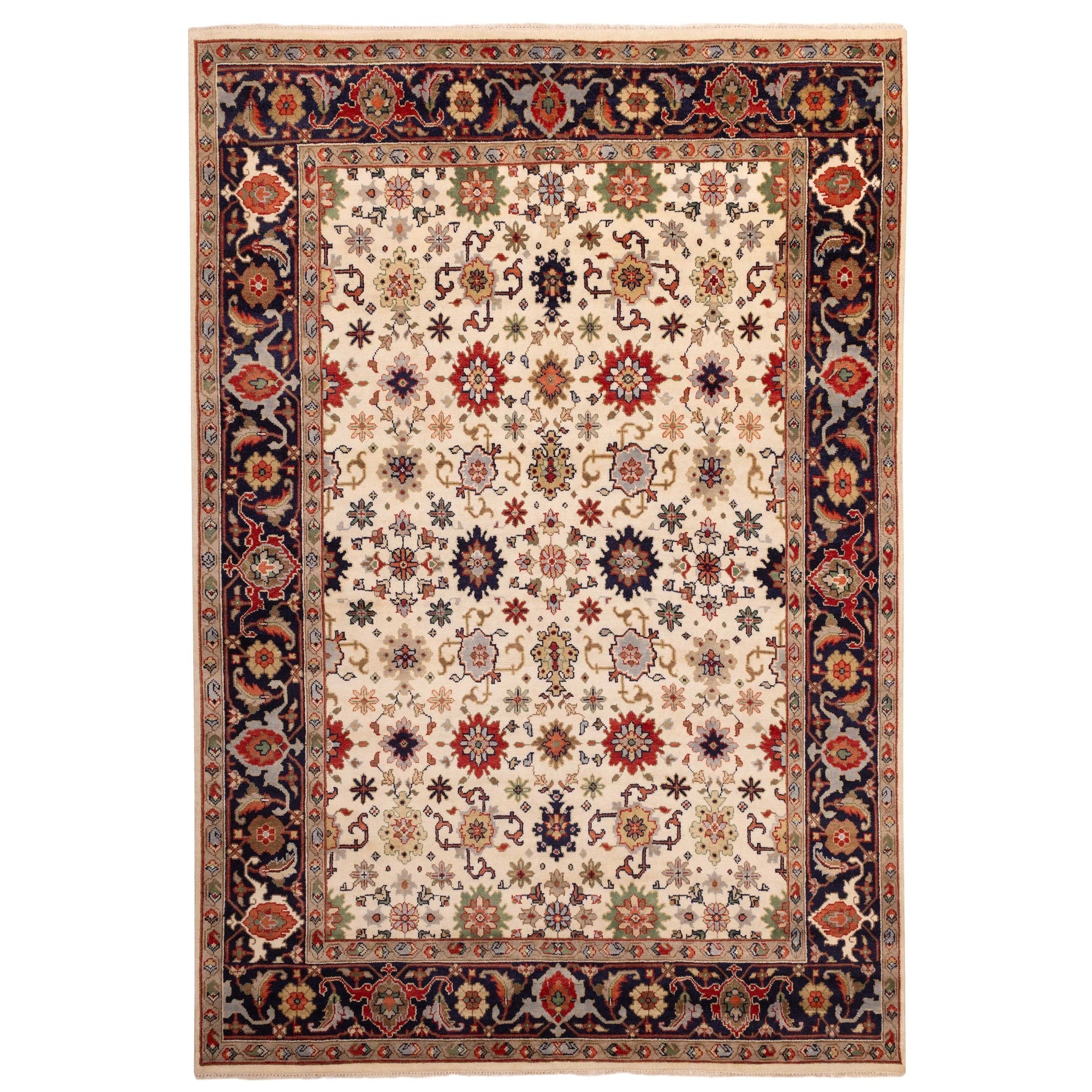 Ecarpetgallery Hand Knotted Serapi Heritage Cream Wool Rug 99 X 140