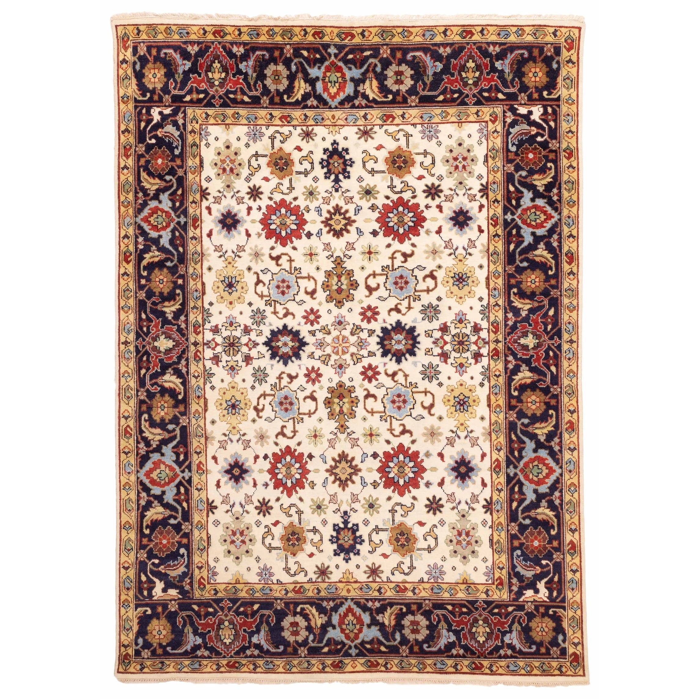 Ecarpetgallery Hand Knotted Serapi Heritage Cream Wool Rug 89 X 121