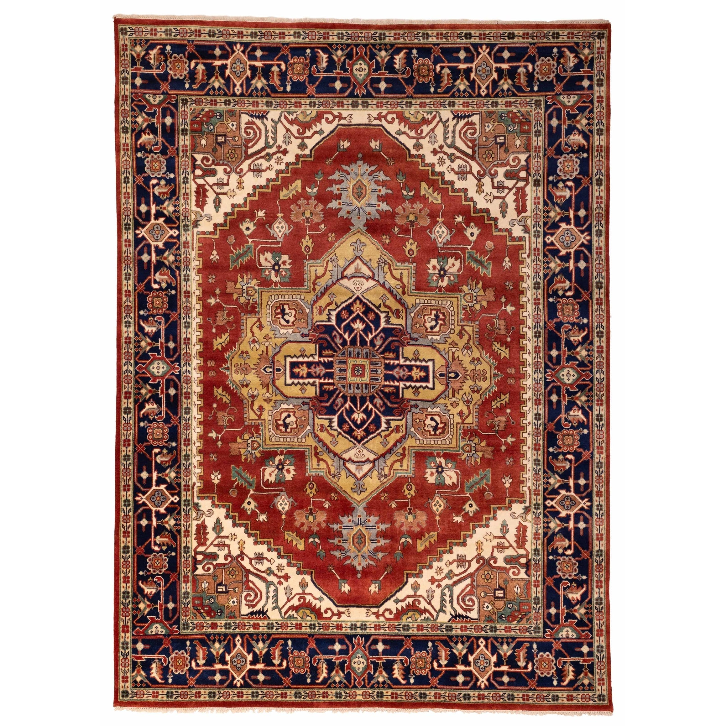 Ecarpetgallery Hand Knotted Serapi Heritage Dark Copper Wool Rug 100 X 136