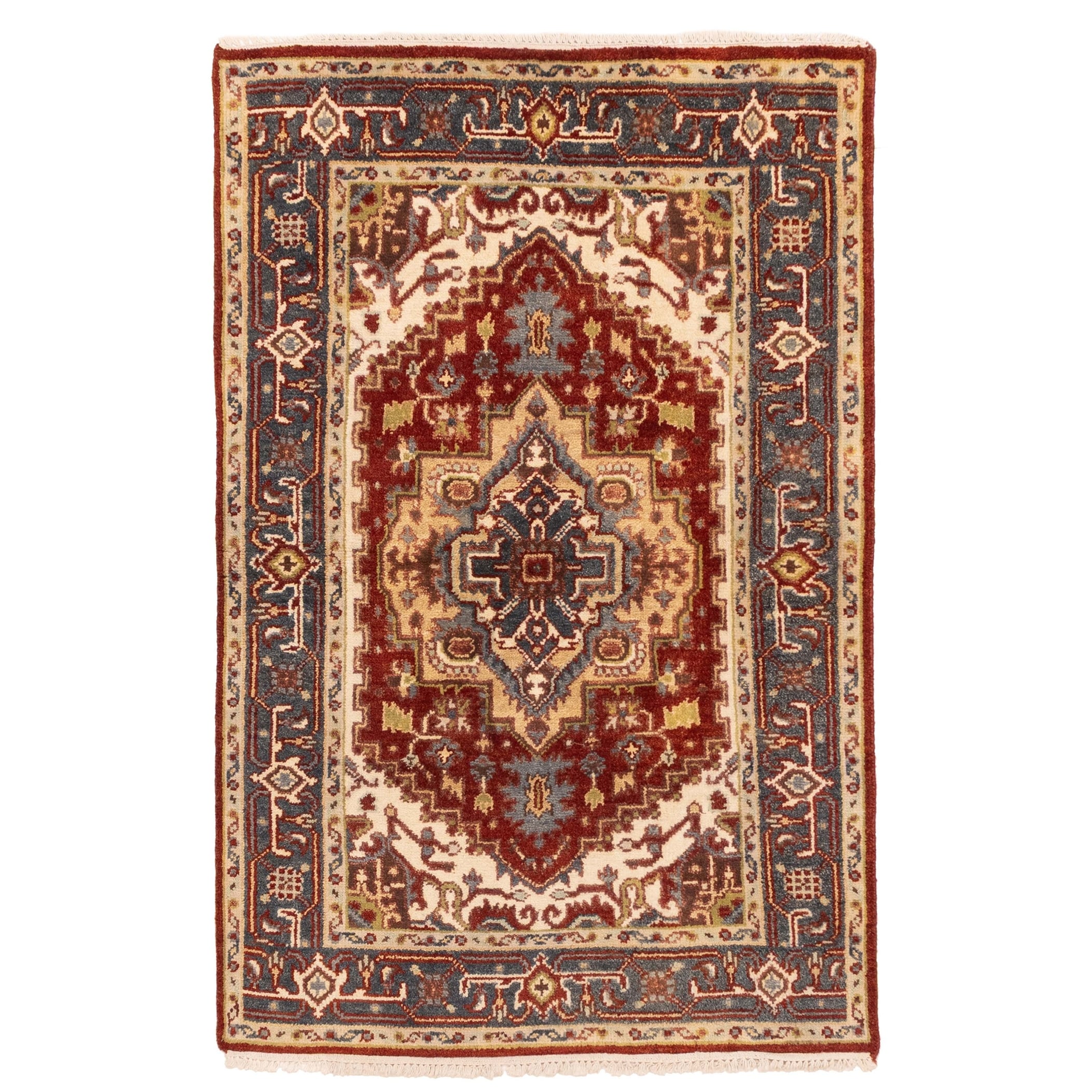 Ecarpetgallery Hand Knotted Serapi Heritage Dark Red Wool Rug 311 X 60