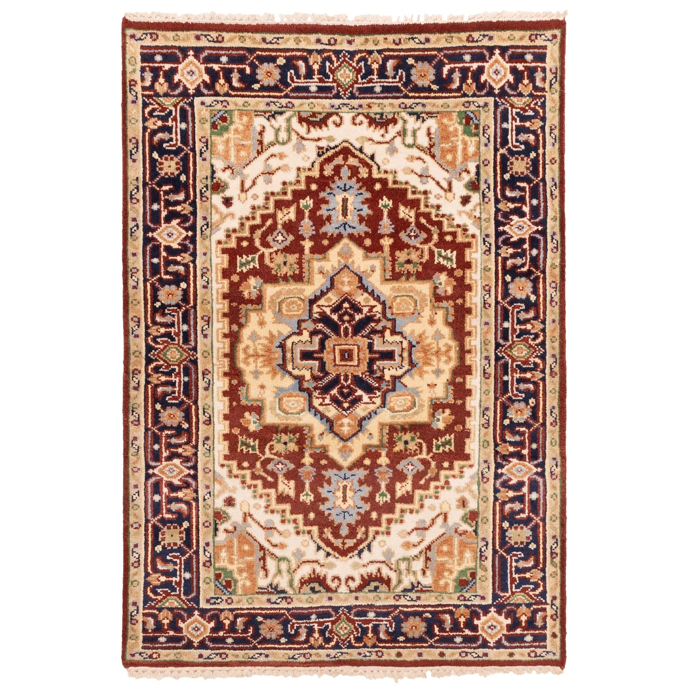 Ecarpetgallery Hand Knotted Serapi Heritage Dark Red Wool Rug 40 X 59