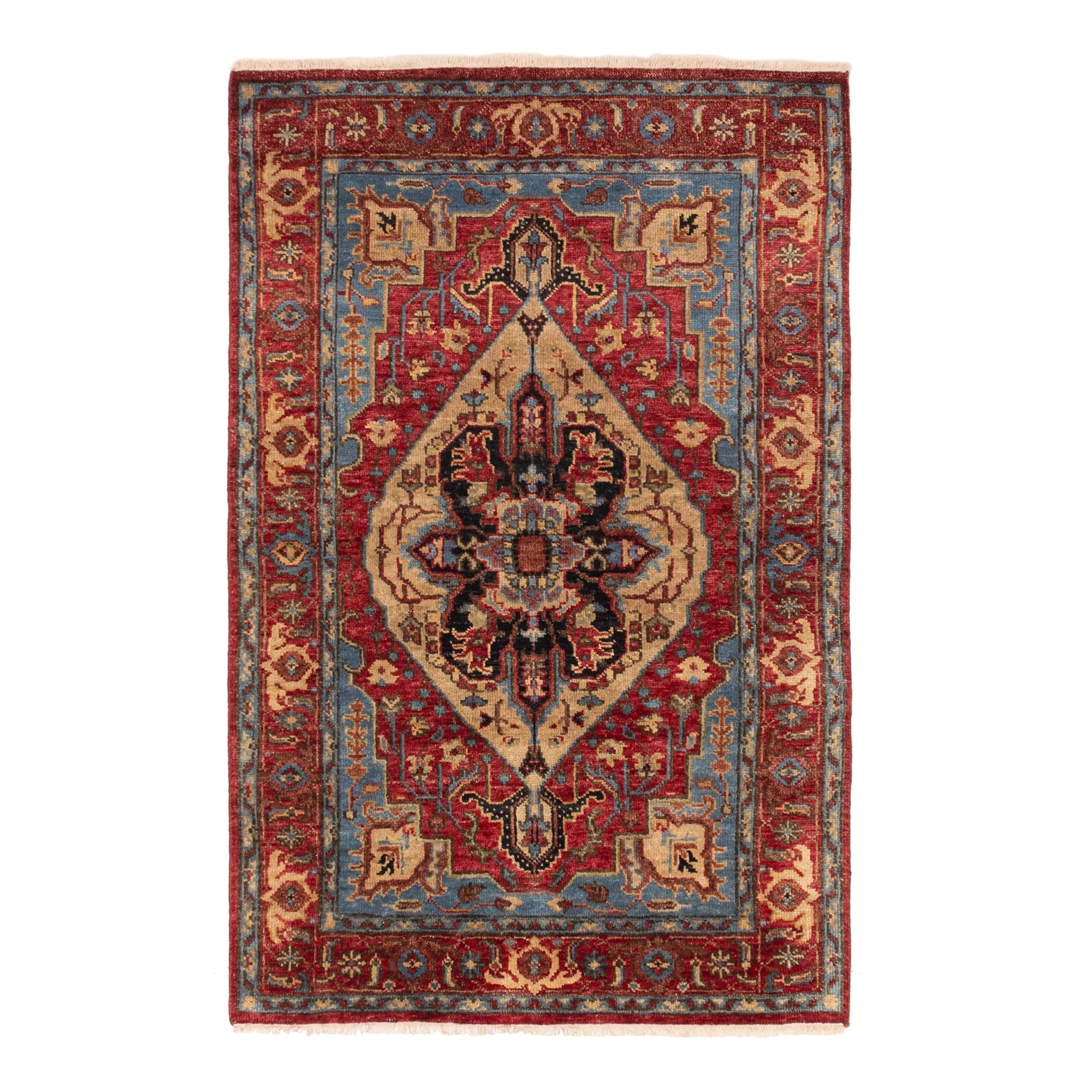 Ecarpetgallery Hand Knotted Serapi Heritage Dark Red Wool Rug 30 X 50