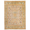Ecarpetgallery Hand Knotted Serapi Heritage Grey Wool Rug 911 X 1111