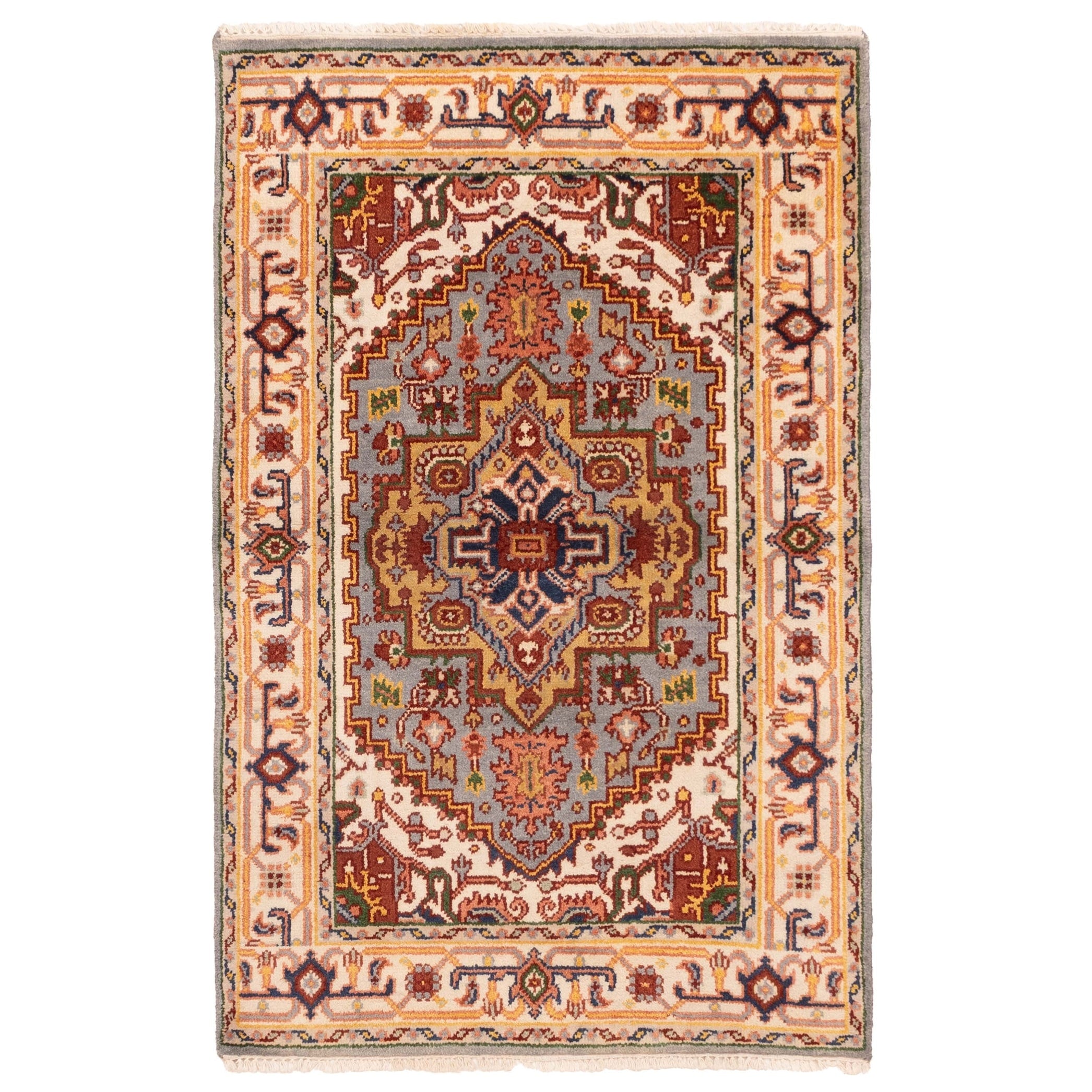 Ecarpetgallery Hand Knotted Serapi Heritage Light Blue Wool Rug 310 X 61