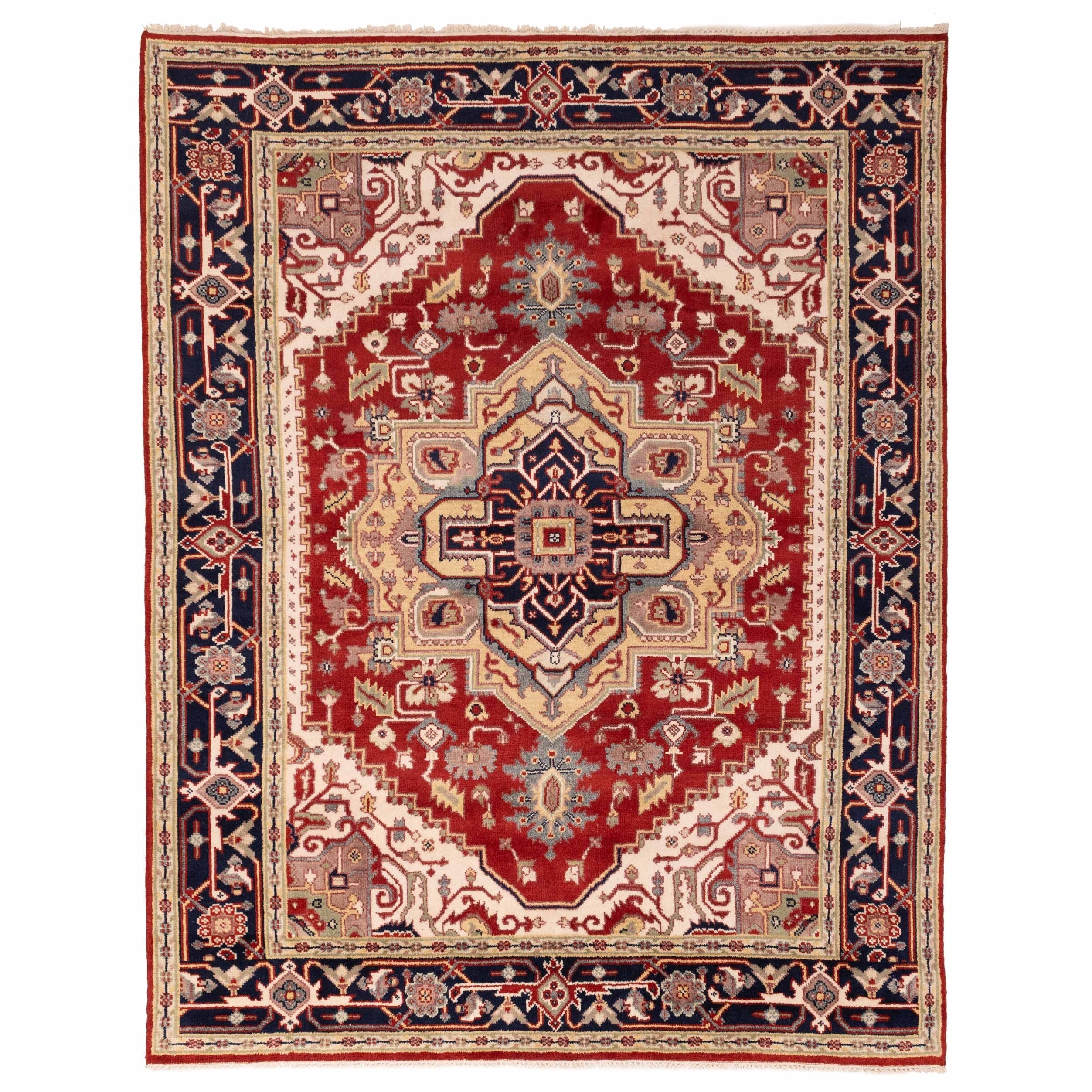 Ecarpetgallery Hand Knotted Serapi Heritage Red Wool Rug 710 X 910