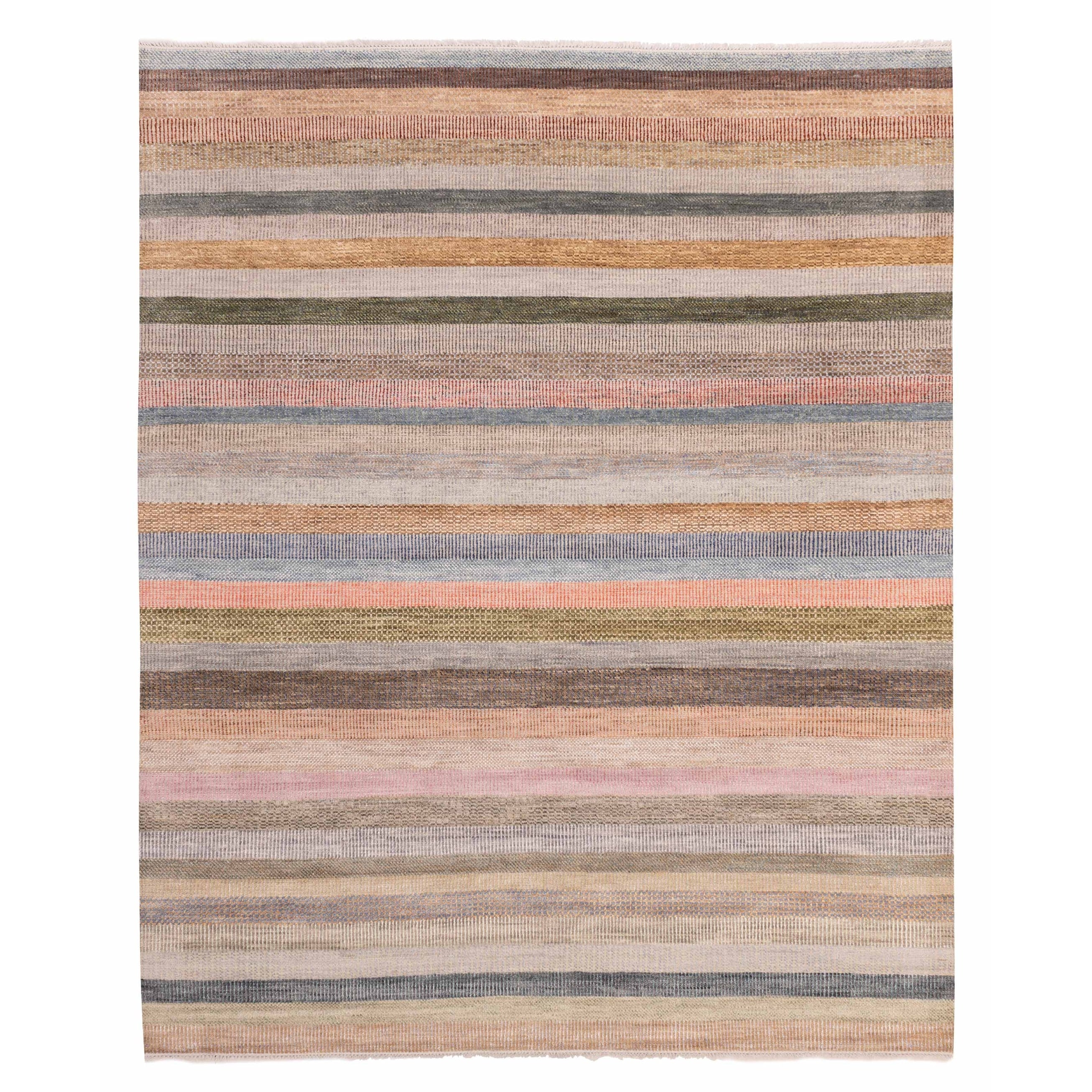 Ecarpetgallery Hand Knotted Silk Shadow Multi Color Viscose Wool Rug 82 X 910
