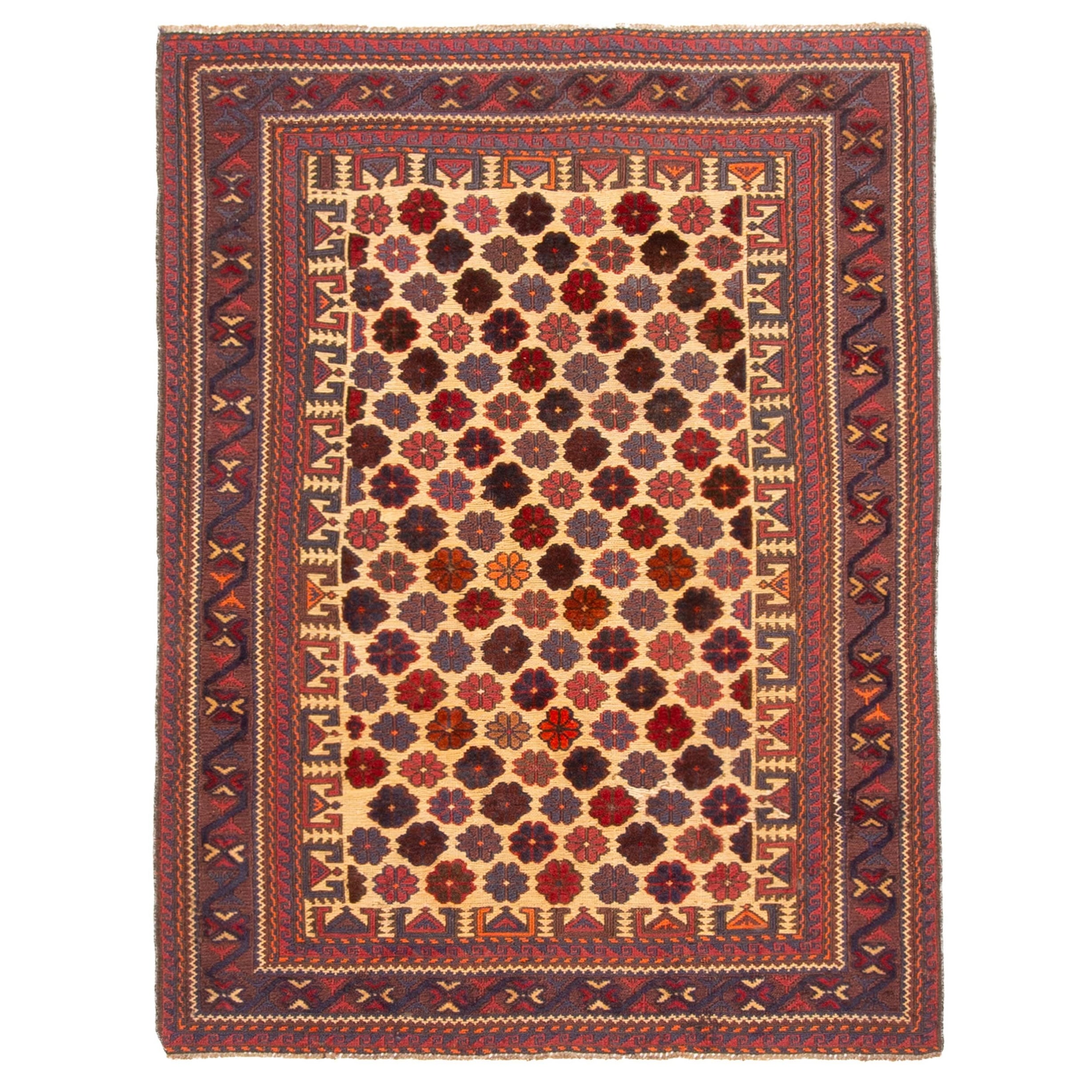 Ecarpetgallery Hand Knotted Tajik Caucasian Beige Wool Rug 31 X 42