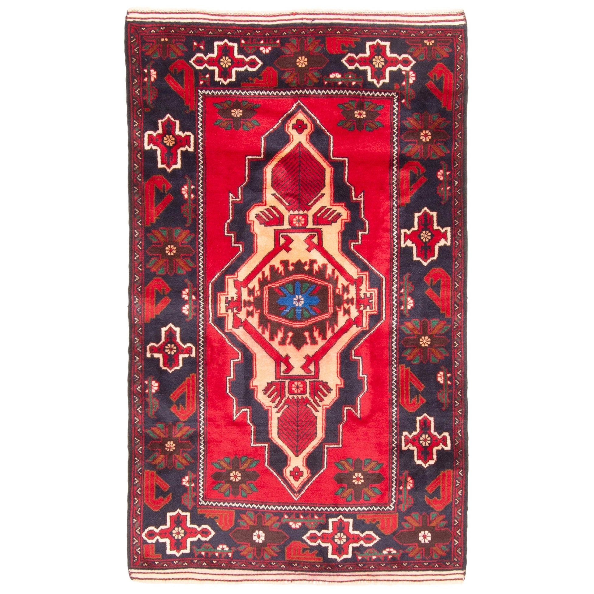 Ecarpetgallery Hand Knotted Tajik Caucasian Red Wool Rug 210 X 49