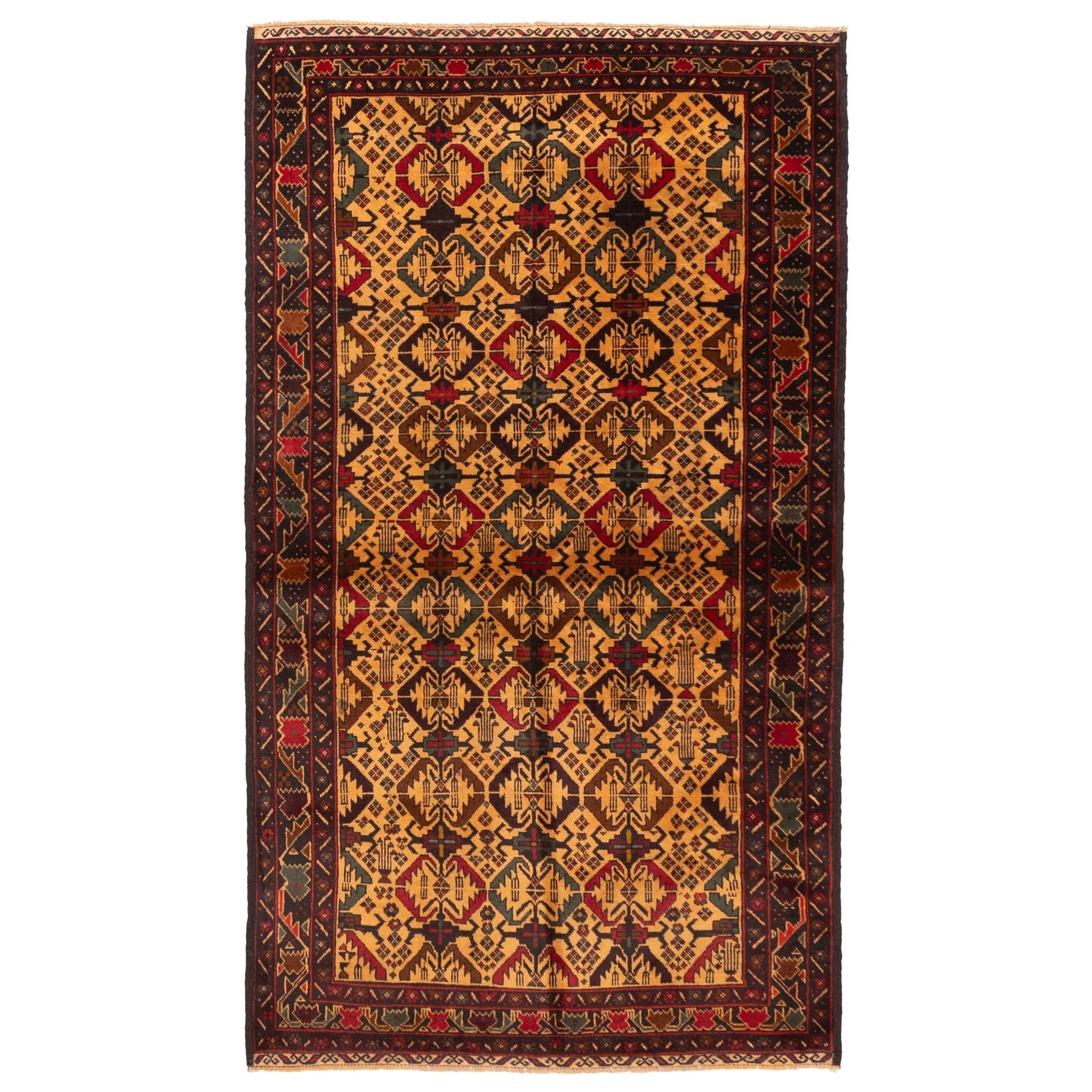 Ecarpetgallery Hand Knotted Teimani Beige Wool Rug 38 X 67