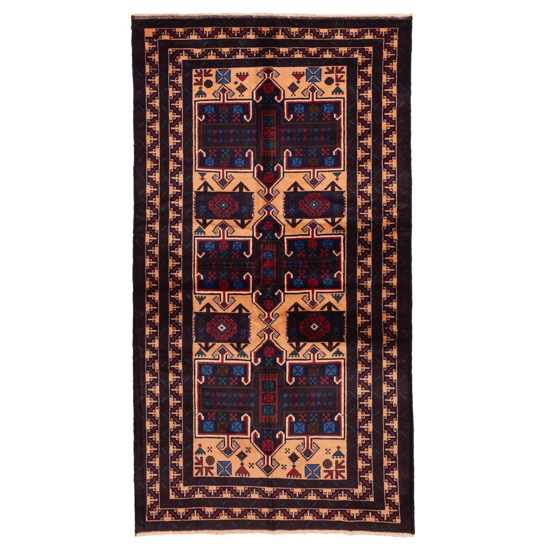 Ecarpetgallery Hand Knotted Teimani Beige Wool Rug 36 X 68