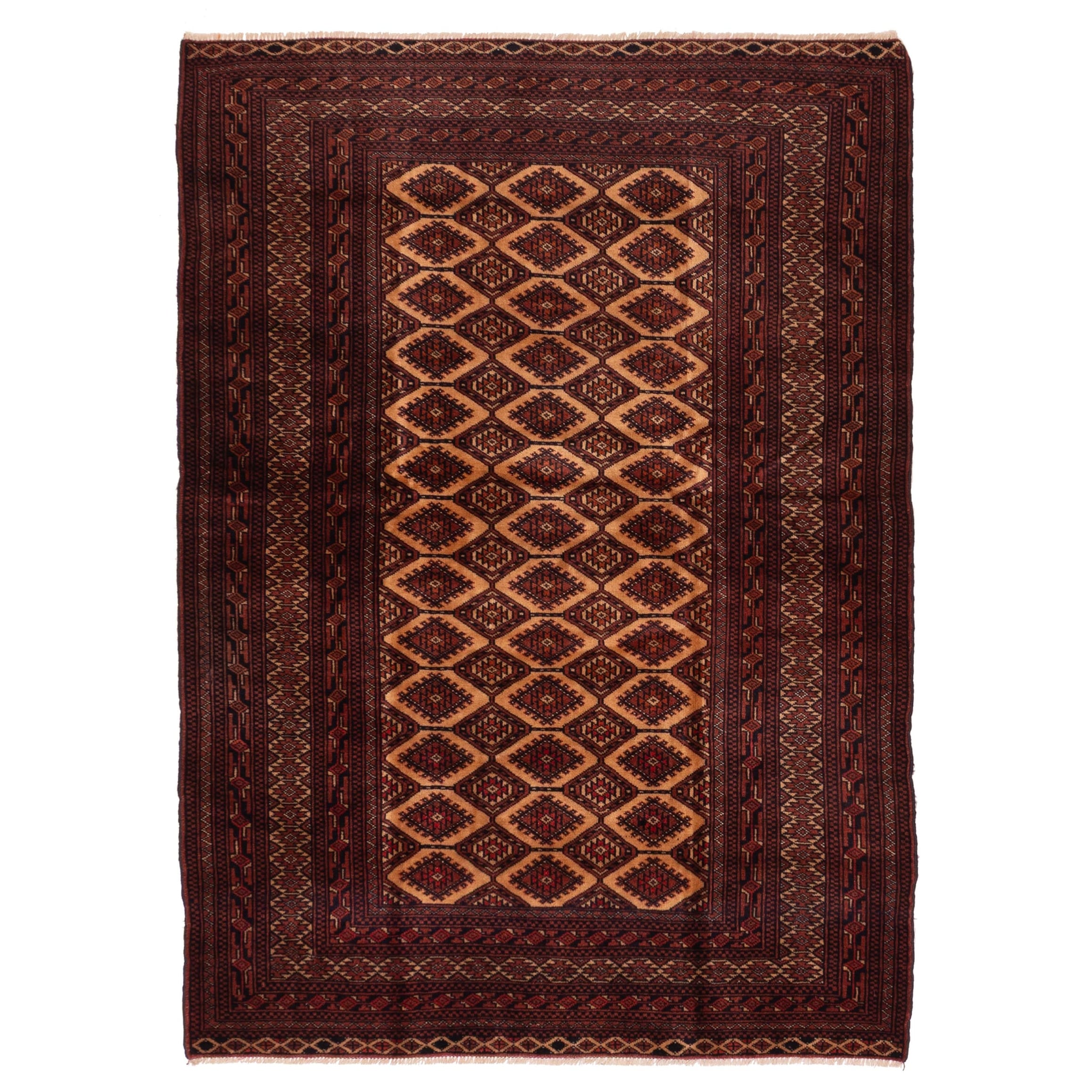 Ecarpetgallery Hand Knotted Teimani Beige Red Wool Rug 42 X 511