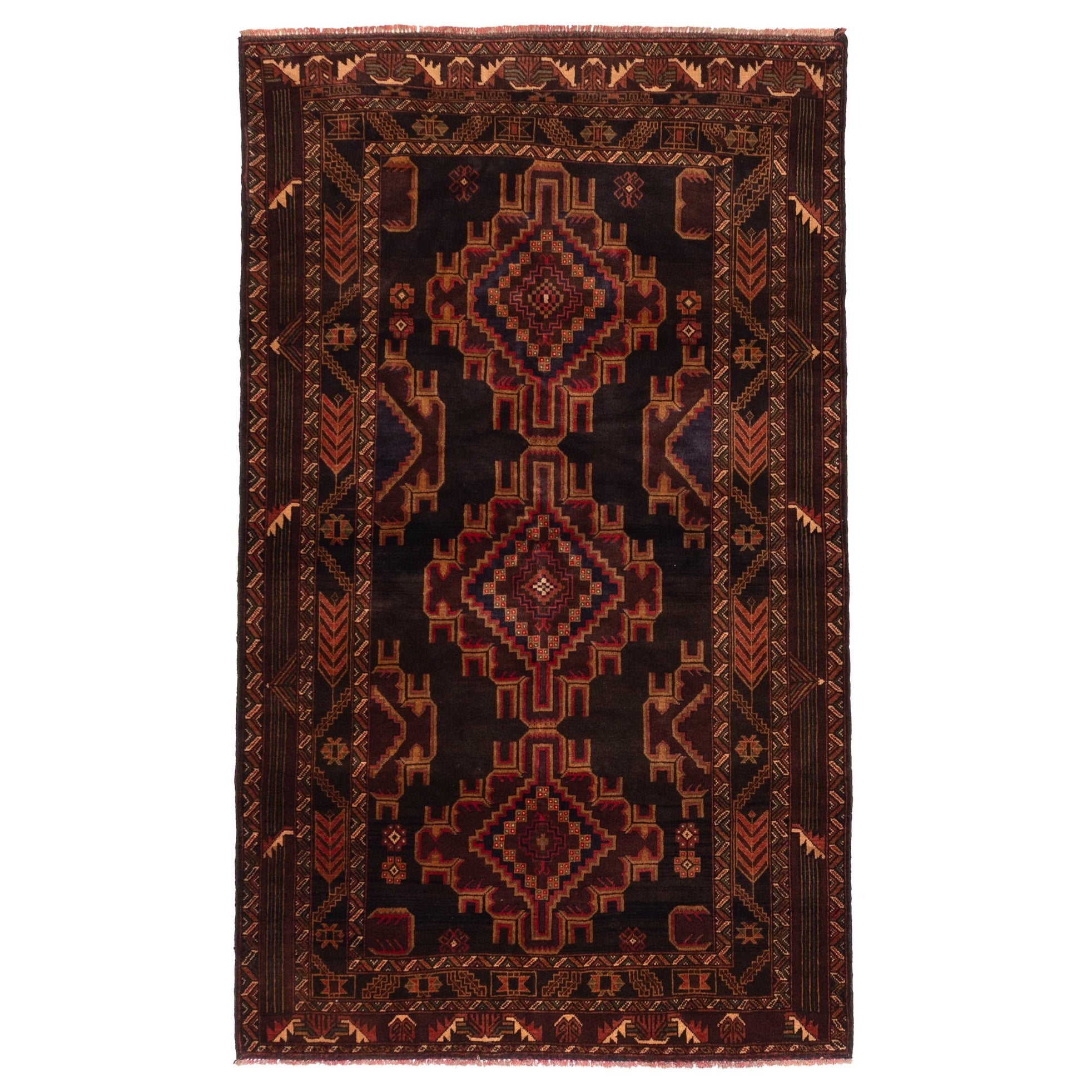 Ecarpetgallery Hand Knotted Teimani Black Wool Rug 39 X 63