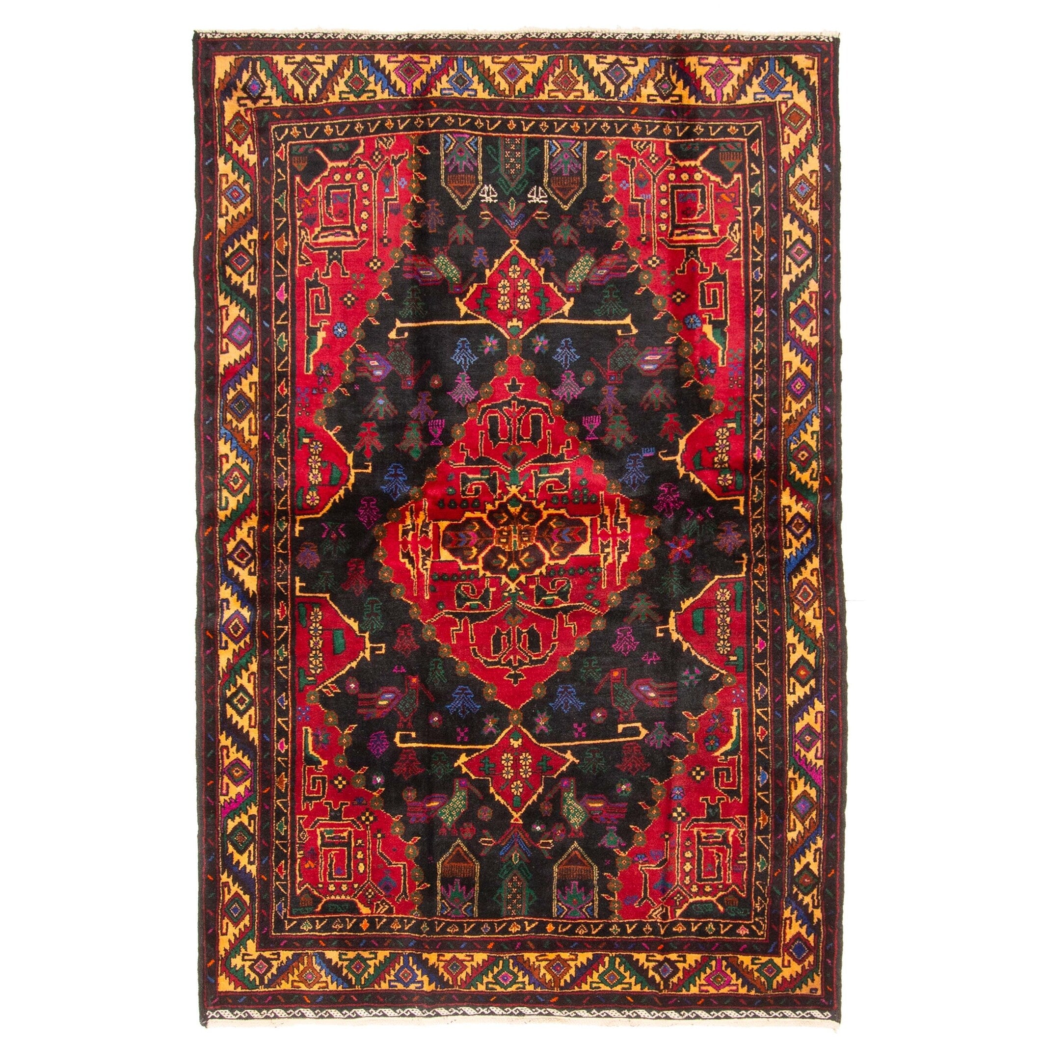 Ecarpetgallery Hand Knotted Teimani Black Wool Rug 44 X 68