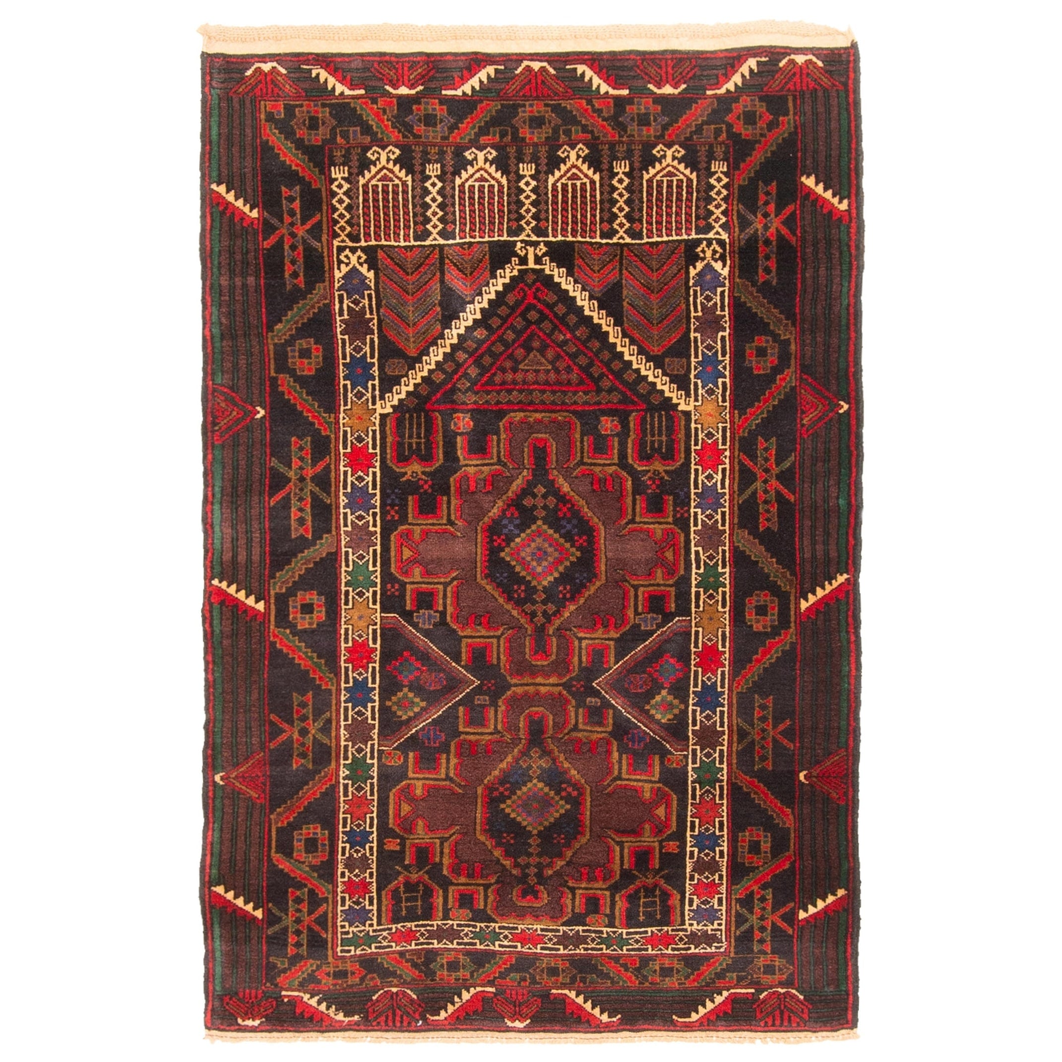 Ecarpetgallery Hand Knotted Teimani Black Wool Rug 211 X 46