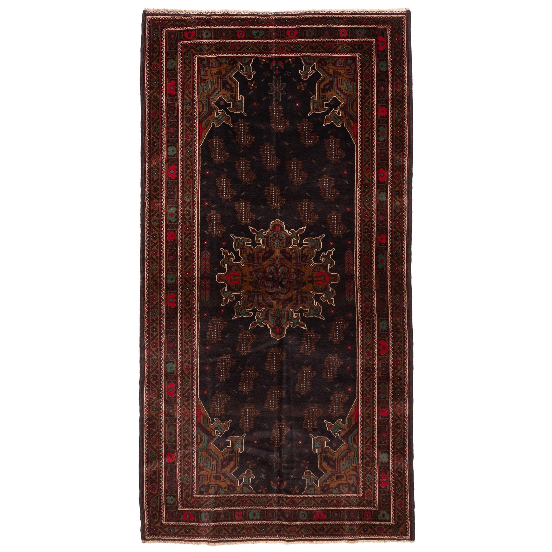 Ecarpetgallery Hand Knotted Teimani Black Wool Rug 38 X 75