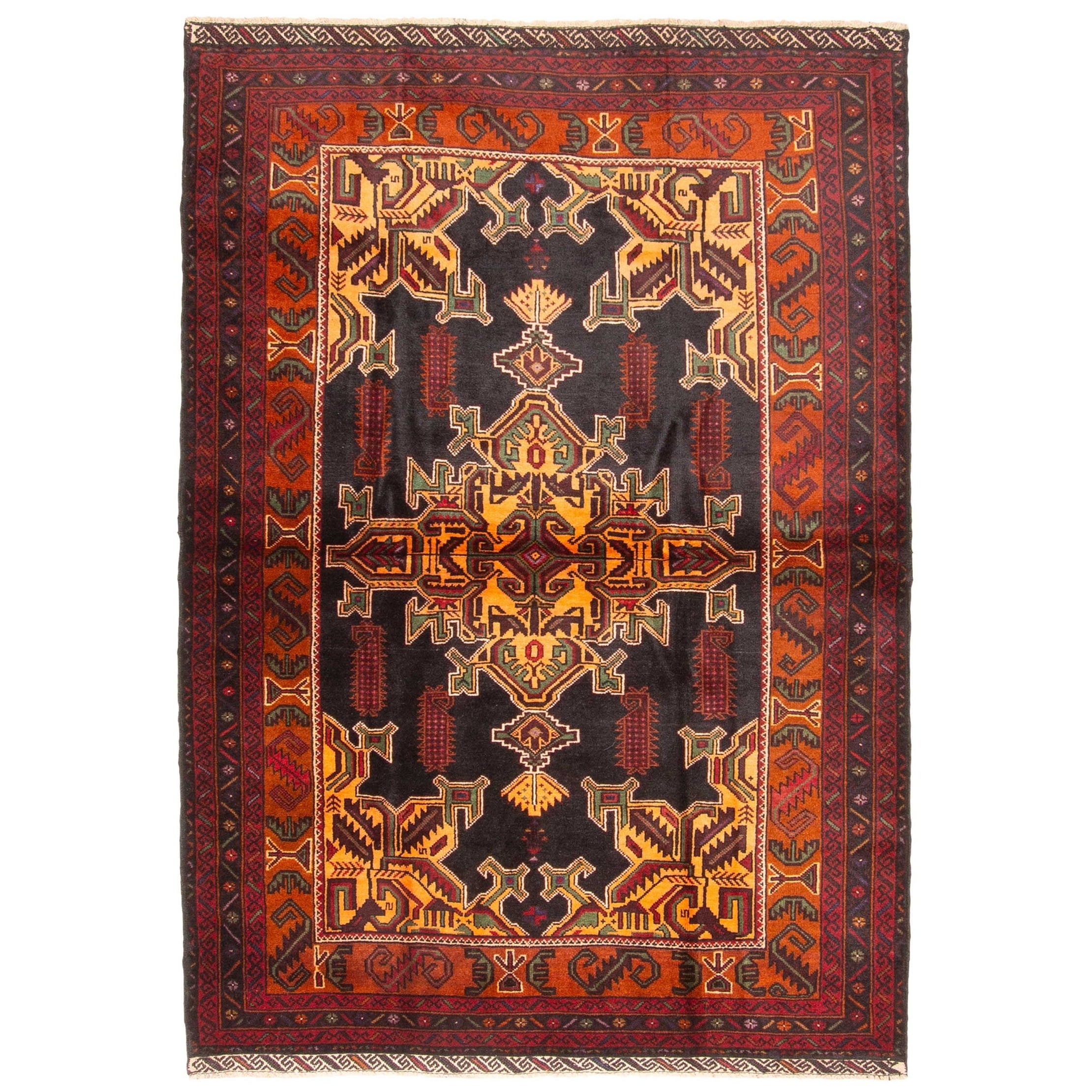 Ecarpetgallery Hand Knotted Teimani Black Wool Rug 42 X 63