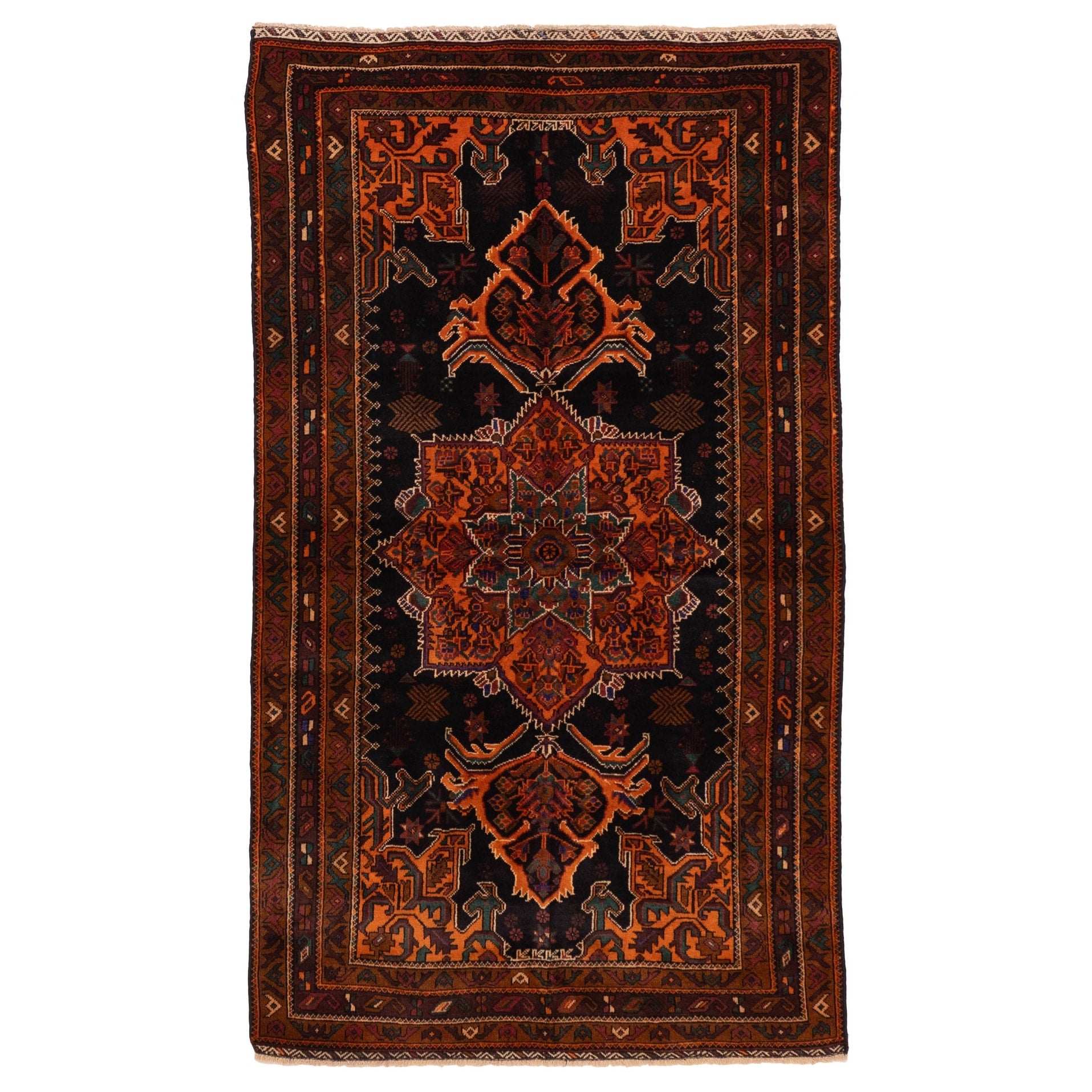 Ecarpetgallery Hand Knotted Teimani Black Wool Rug 39 X 67
