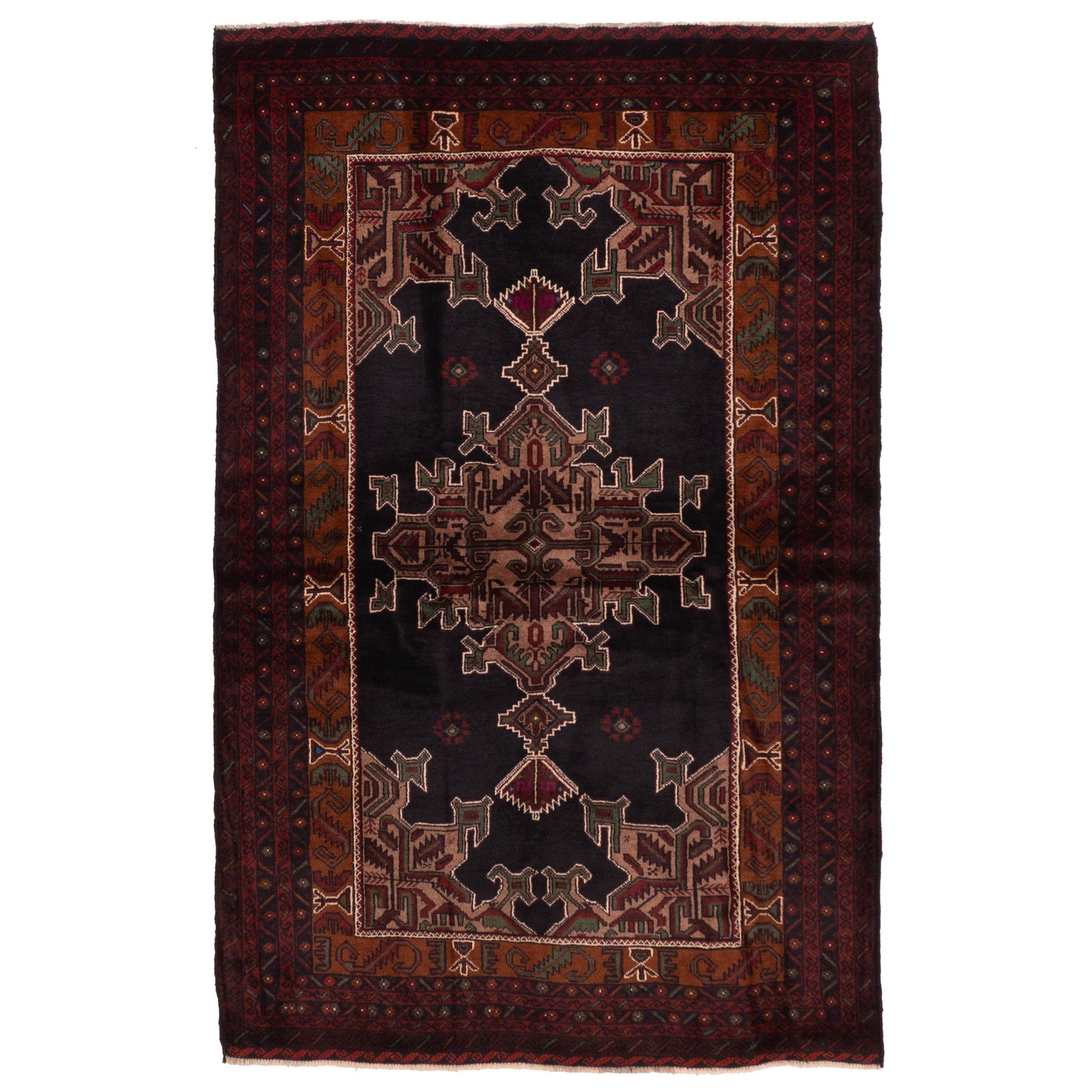 Ecarpetgallery Hand Knotted Teimani Black Wool Rug 45 X 611