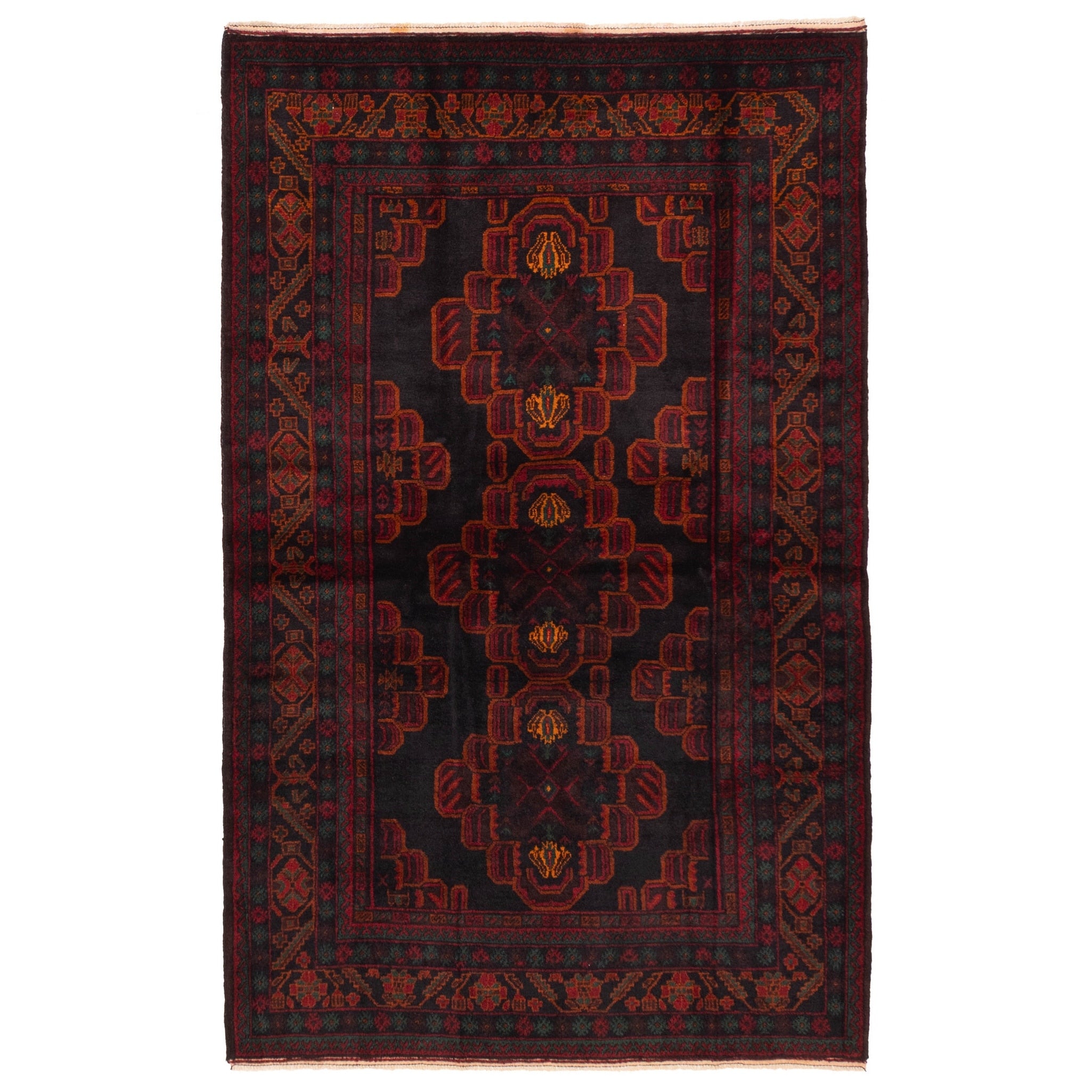 Ecarpetgallery Hand Knotted Teimani Black Wool Rug 41 X 68