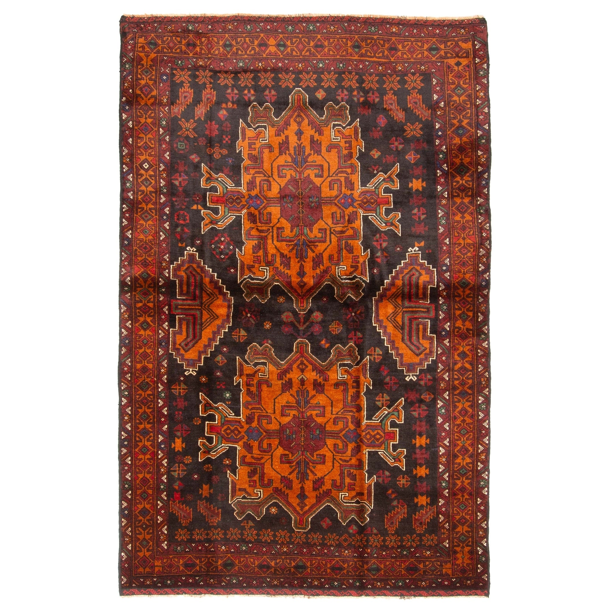 Ecarpetgallery Hand Knotted Teimani Black Wool Rug 43 X 69