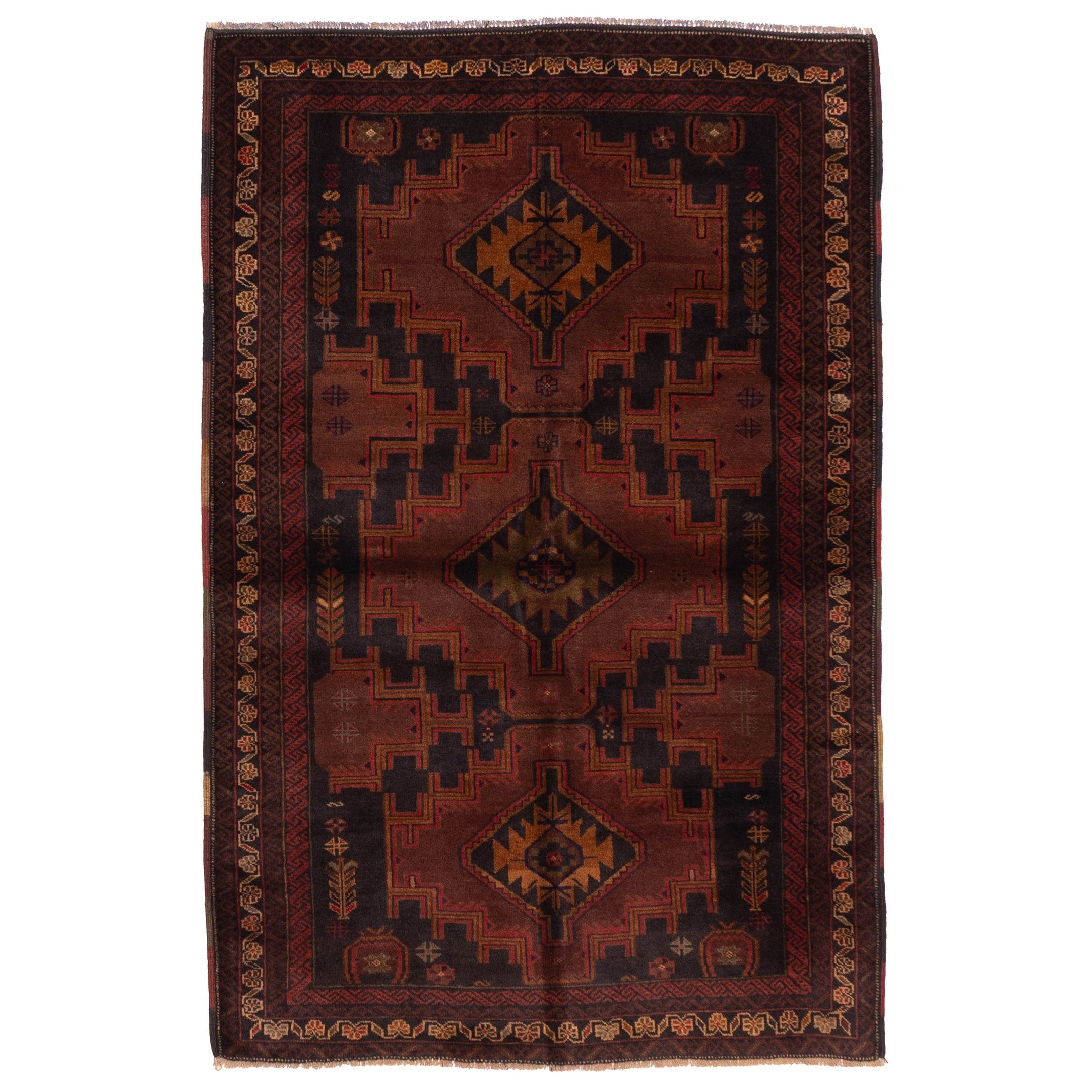 Ecarpetgallery Hand Knotted Teimani Black Brown Wool Rug 38 X 511