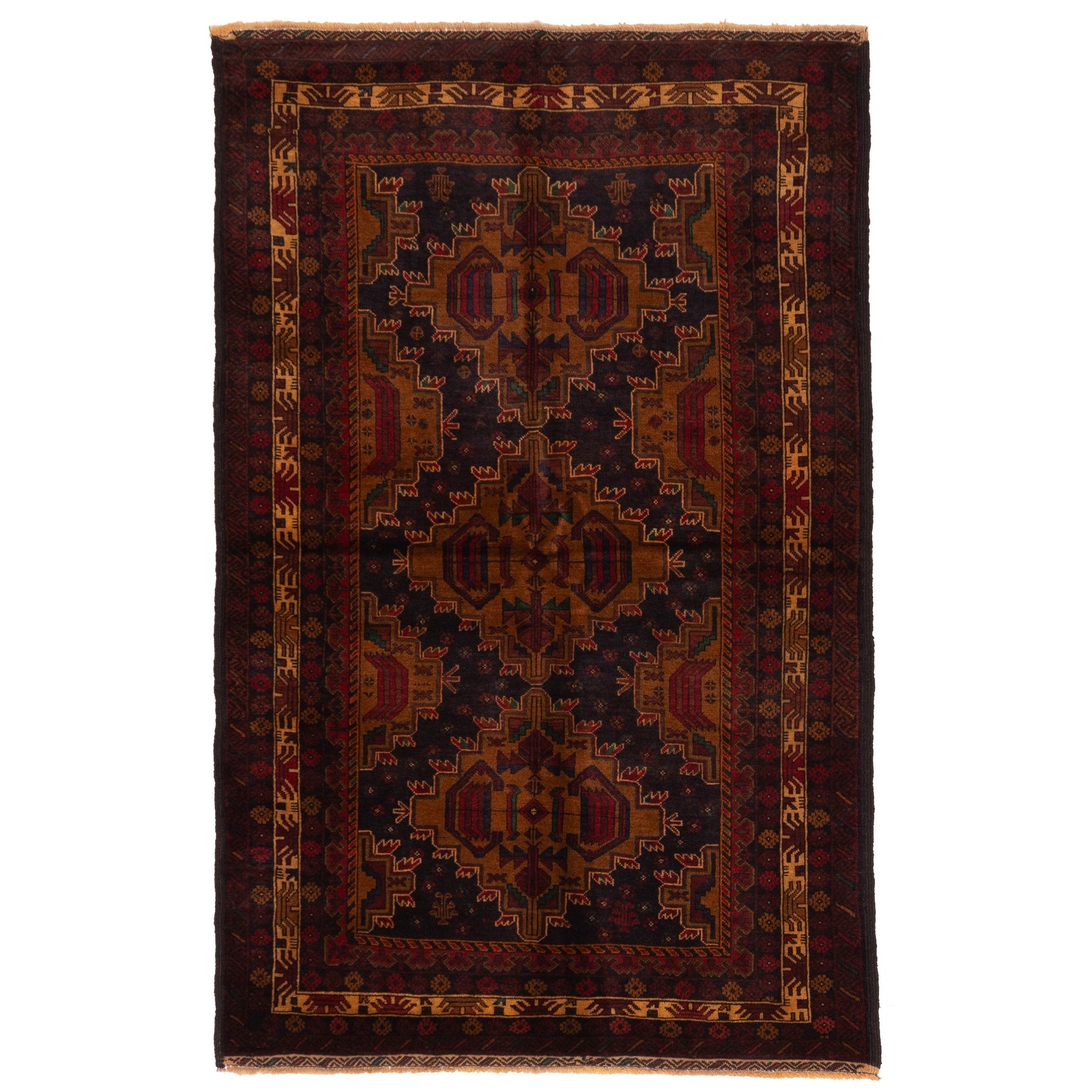 Ecarpetgallery Hand Knotted Teimani Black Brown Wool Rug 40 X 64