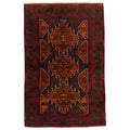 Ecarpetgallery Hand Knotted Teimani Black Burnt Orange Wool Rug 40 X 61