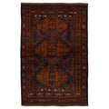 Ecarpetgallery Hand Knotted Teimani Black Burnt Orange Wool Rug 43 X 67