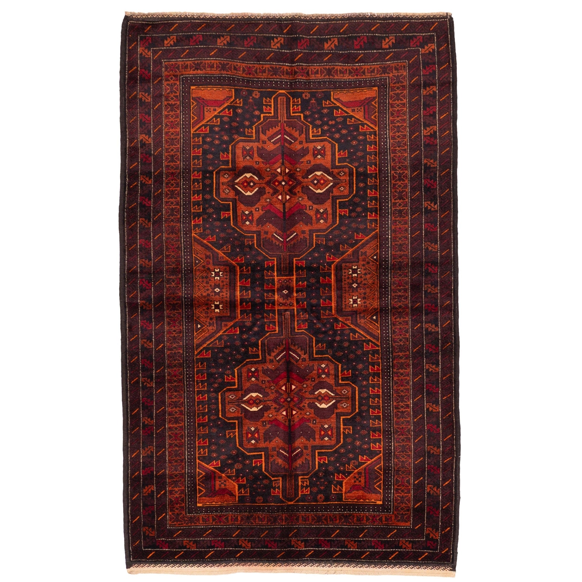 Ecarpetgallery Hand Knotted Teimani Black Copper Wool Rug 44 X 71