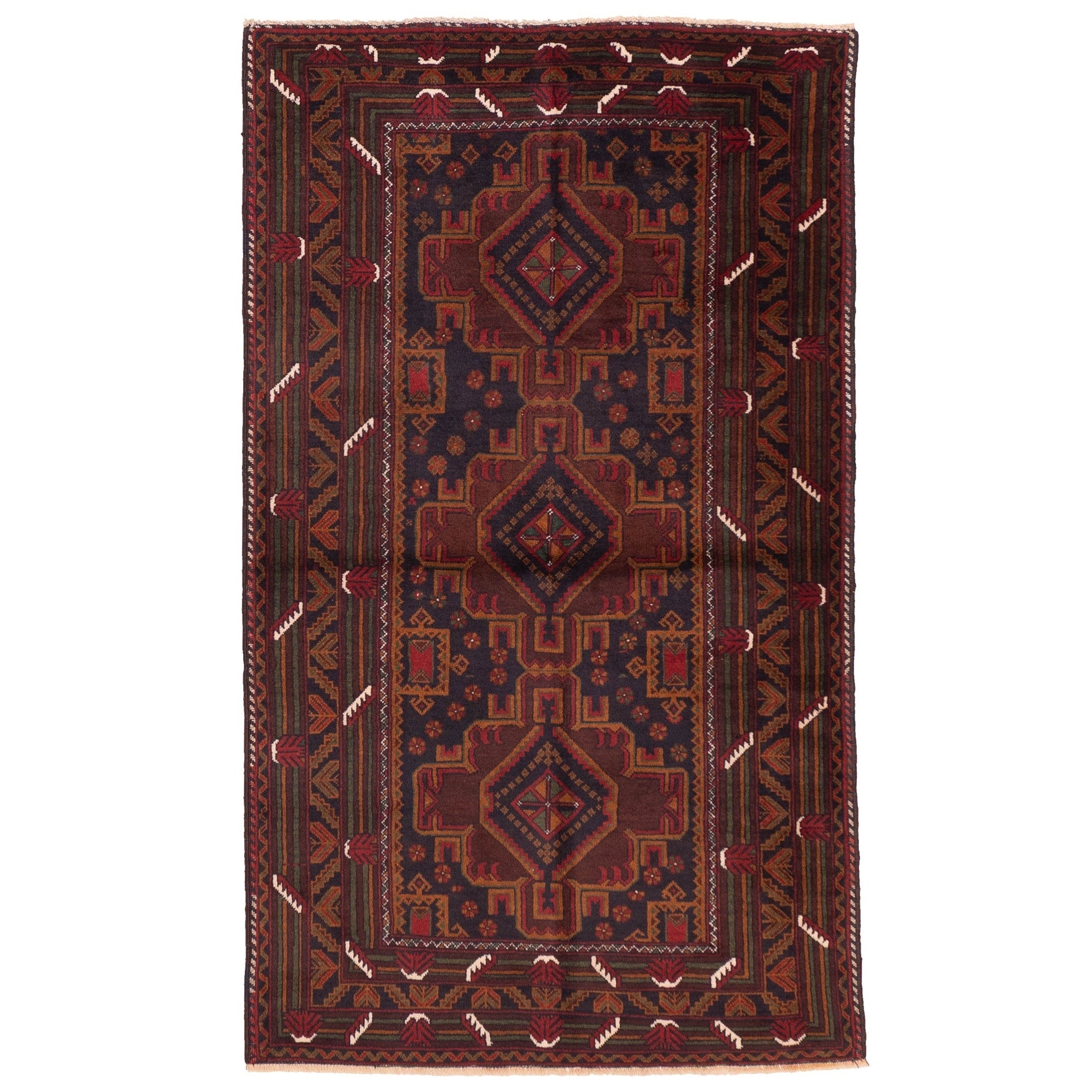 Ecarpetgallery Hand Knotted Teimani Black Dark Brown Wool Rug 38 X 65