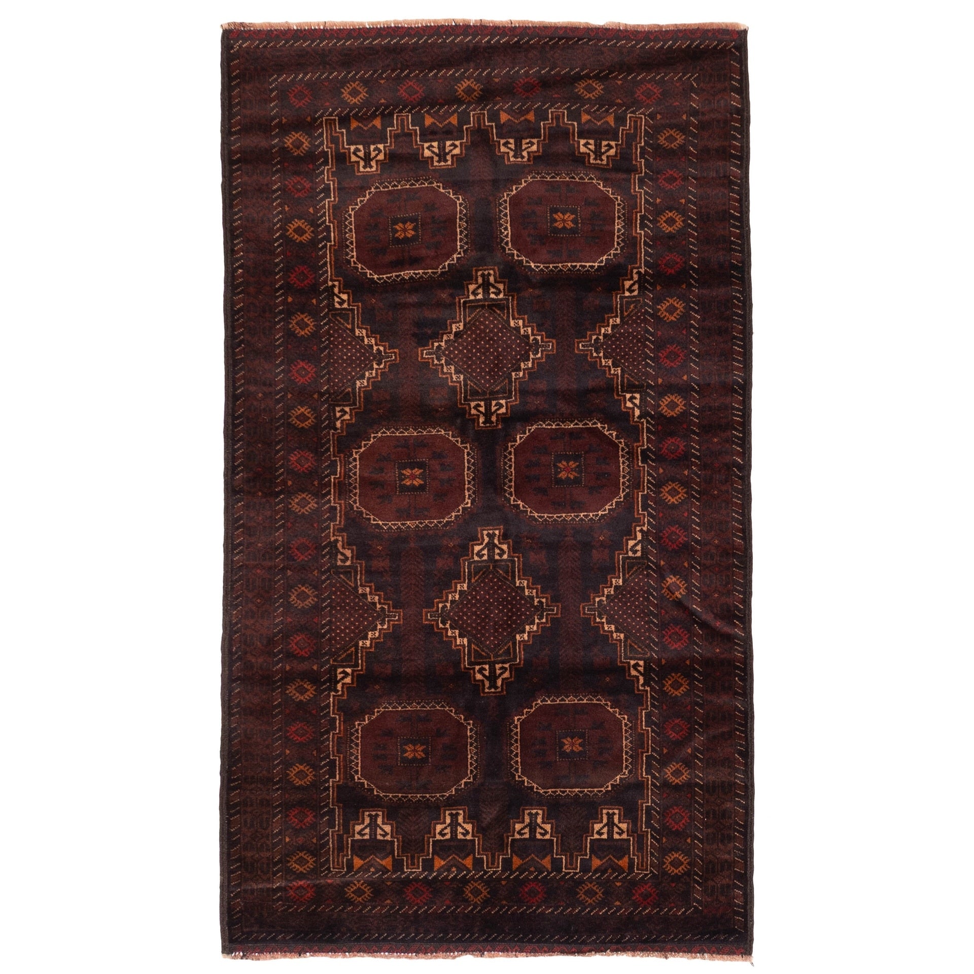 Ecarpetgallery Hand Knotted Teimani Black Dark Red Wool Rug 39 X 67