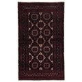 Ecarpetgallery Hand Knotted Teimani Black Dark Red Wool Rug 40 X 69