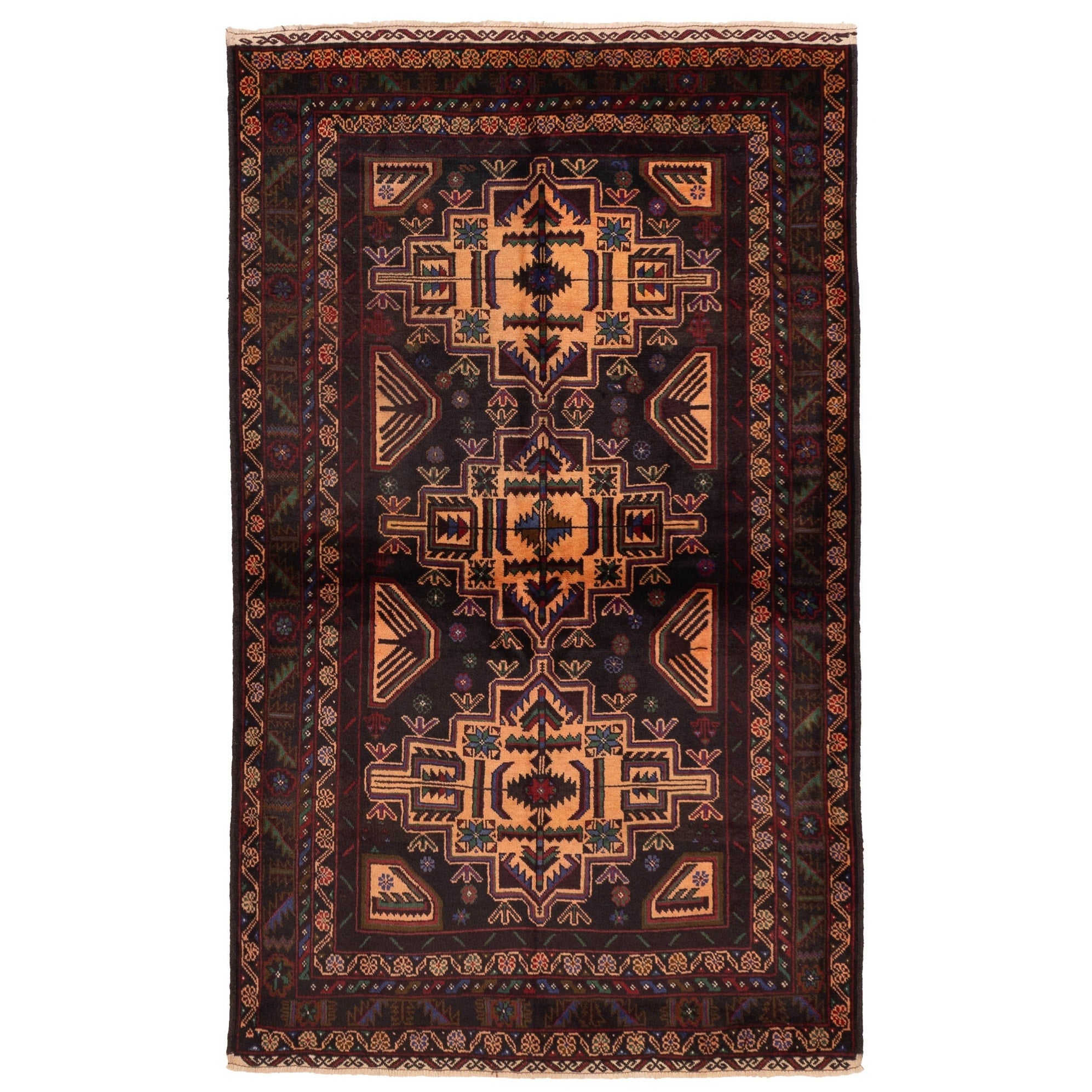 Ecarpetgallery Hand Knotted Teimani Black Dark Red Wool Rug 311 X 67