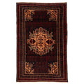 Ecarpetgallery Hand Knotted Teimani Black Red Wool Rug 42 X 62