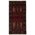 Ecarpetgallery Hand Knotted Teimani Black Red Wool Rug 37 X 71