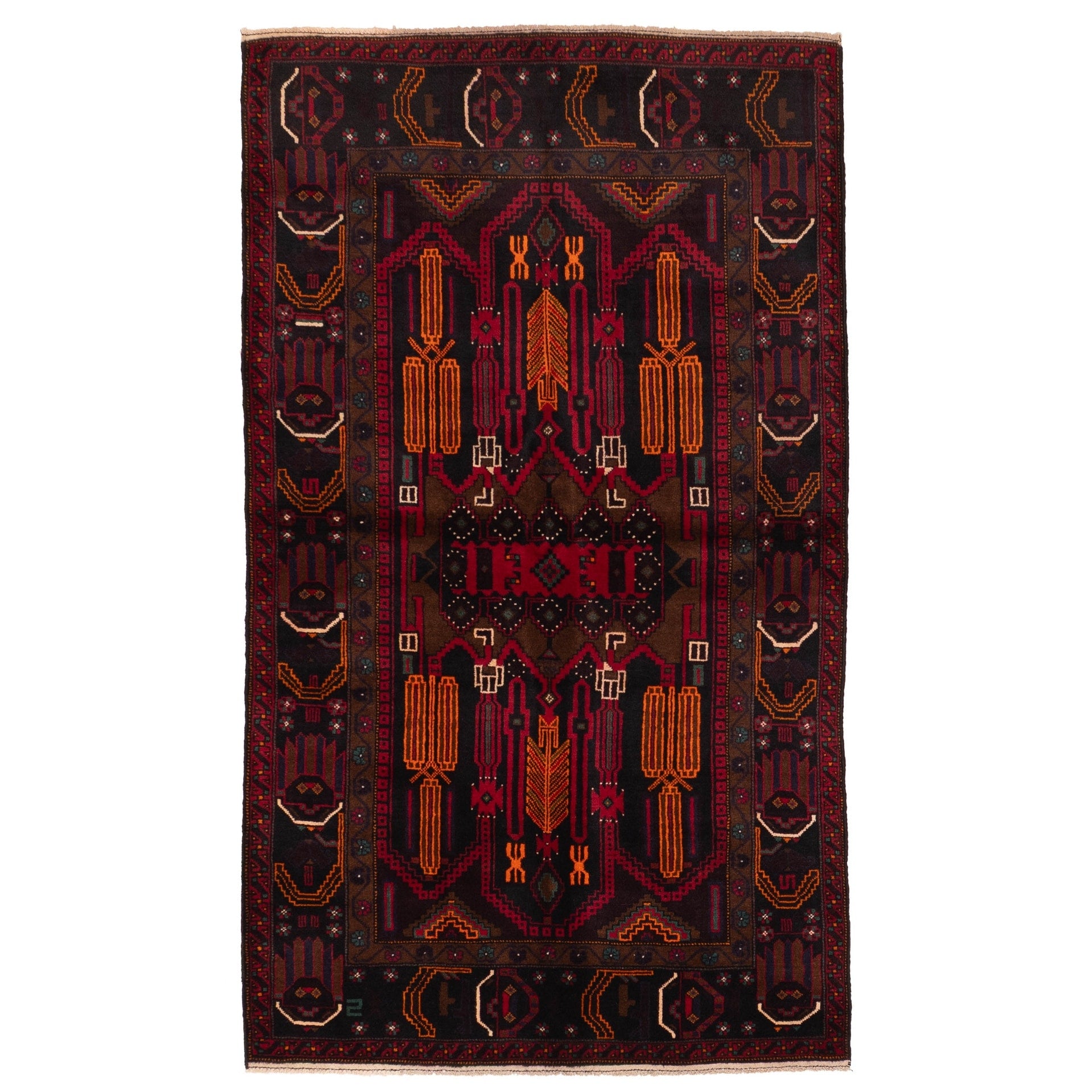 Ecarpetgallery Hand Knotted Teimani Black Red Wool Rug 310 X 67