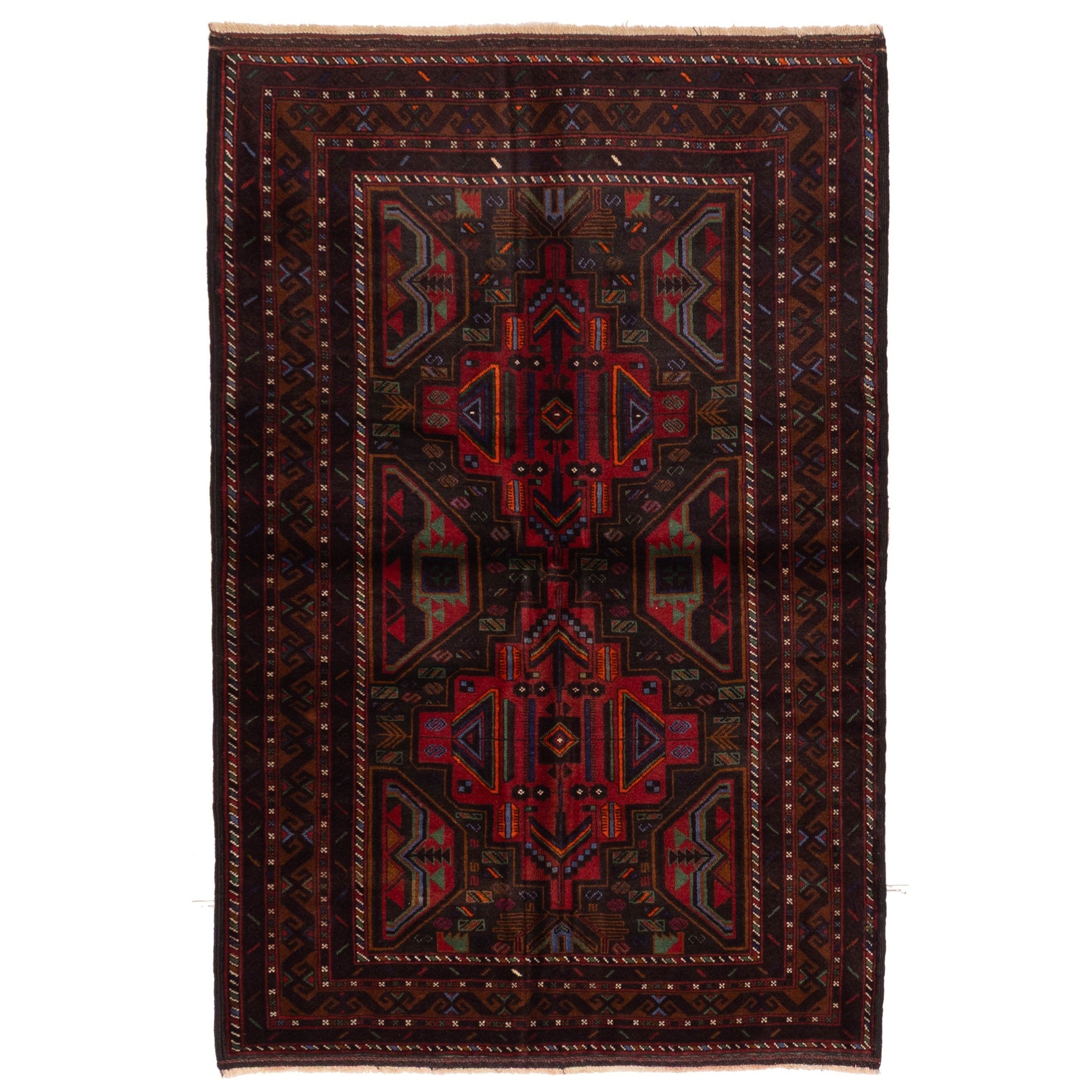 Ecarpetgallery Hand Knotted Teimani Black Red Wool Rug 310 X 511