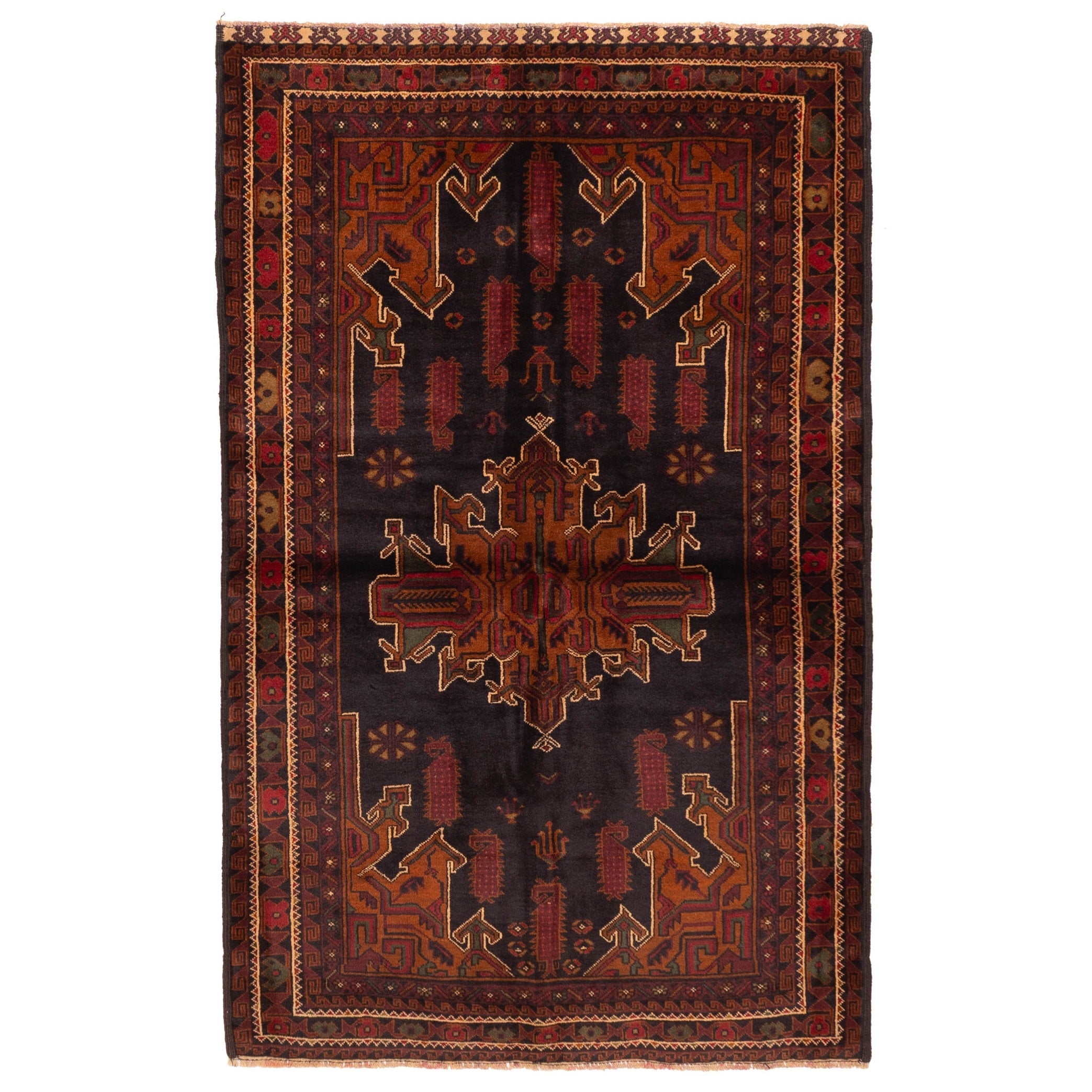 Ecarpetgallery Hand Knotted Teimani Black Rust Wool Rug 311 X 67