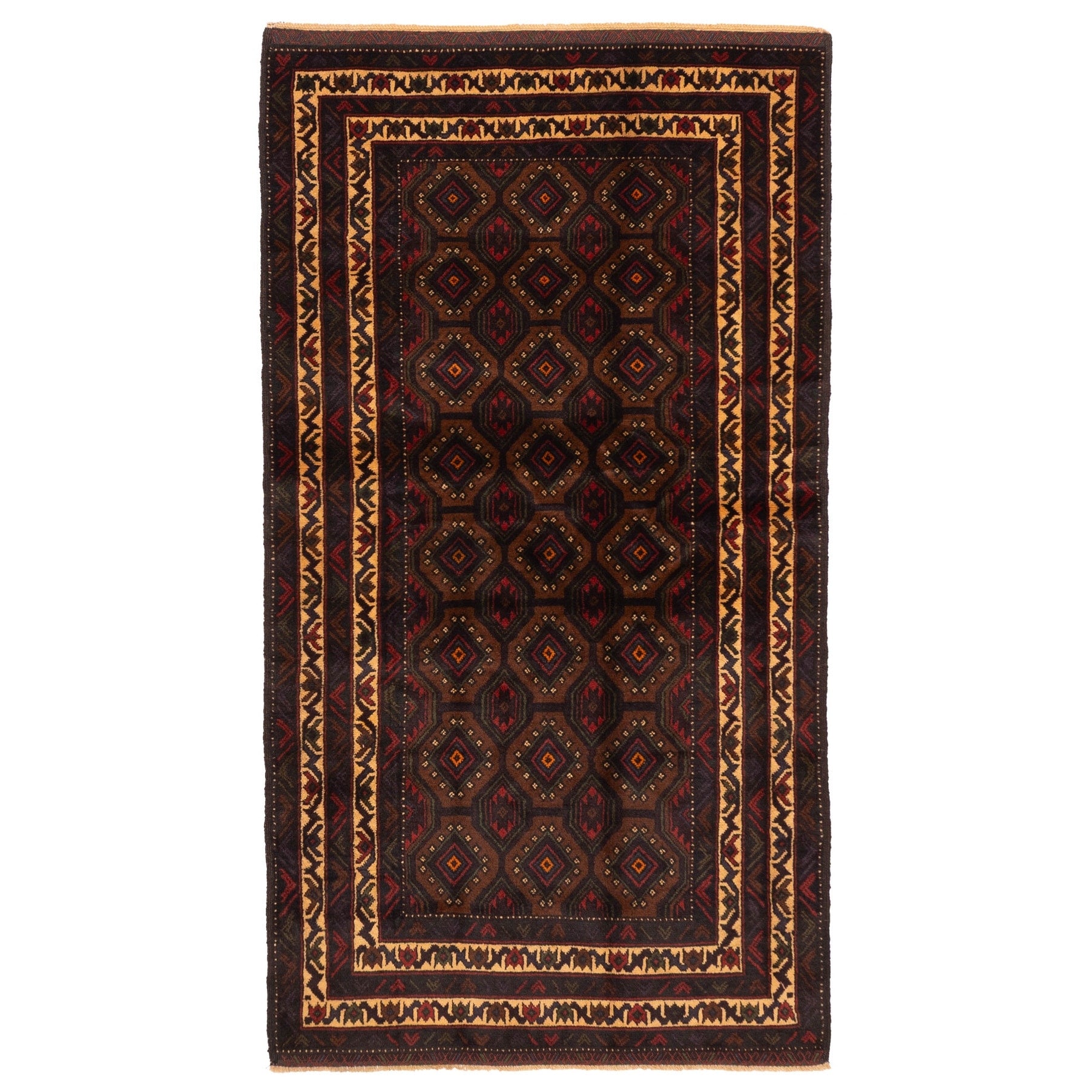 Ecarpetgallery Hand Knotted Teimani Brown Wool Rug 38 X 69
