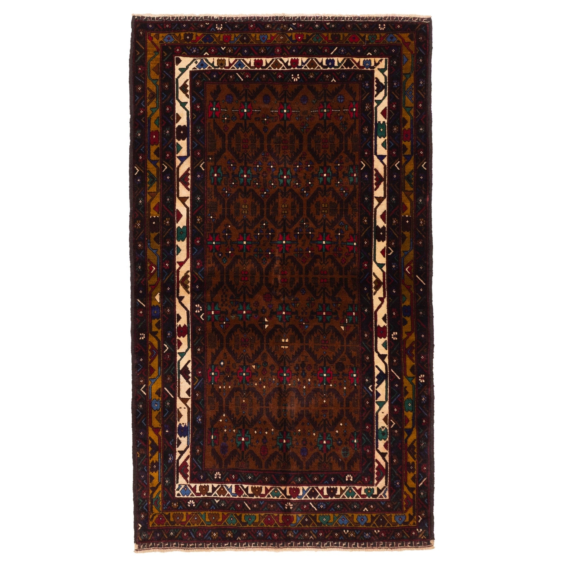 Ecarpetgallery Hand Knotted Teimani Brown Wool Rug 38 X 65