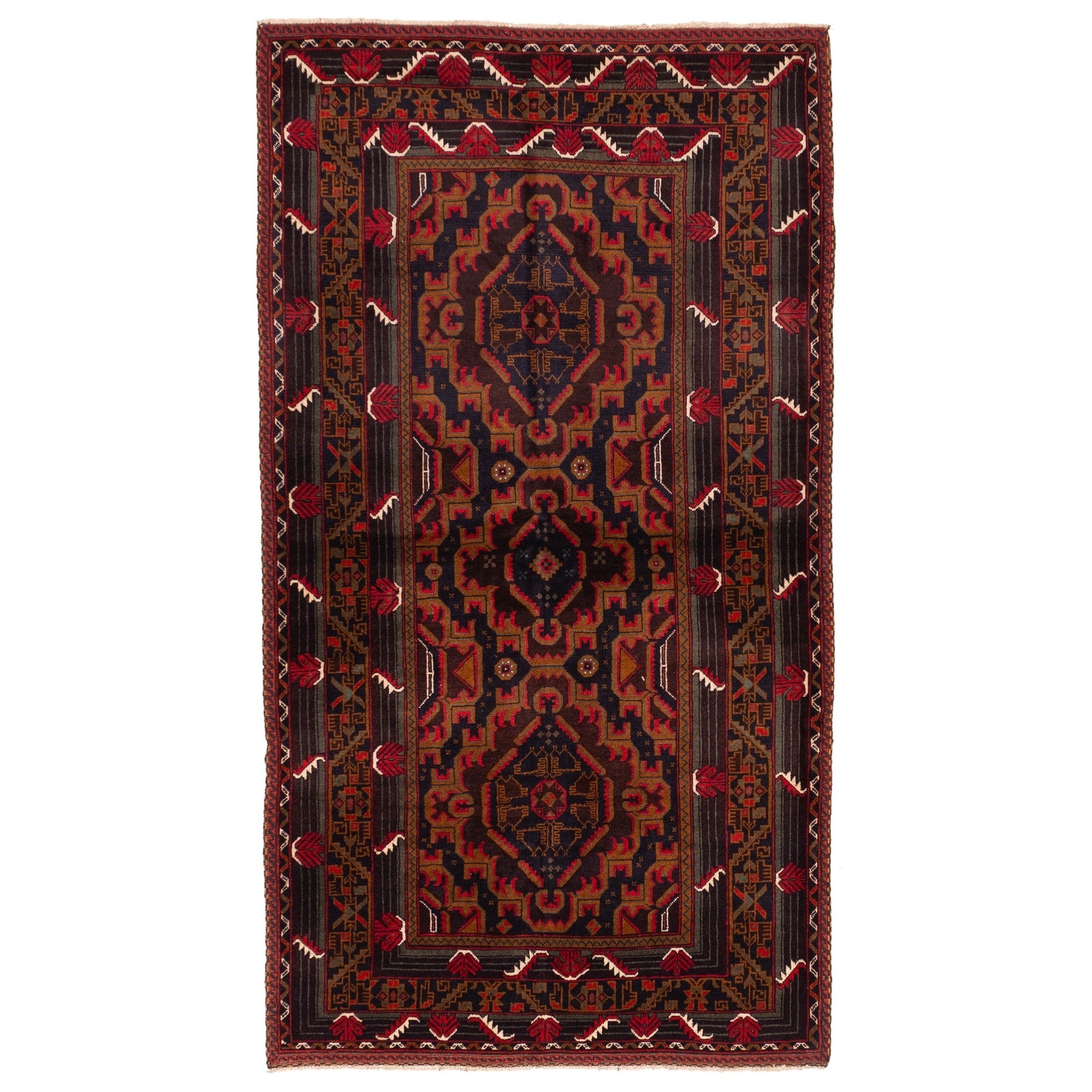 Ecarpetgallery Hand Knotted Teimani Brown Wool Rug 41 X 75