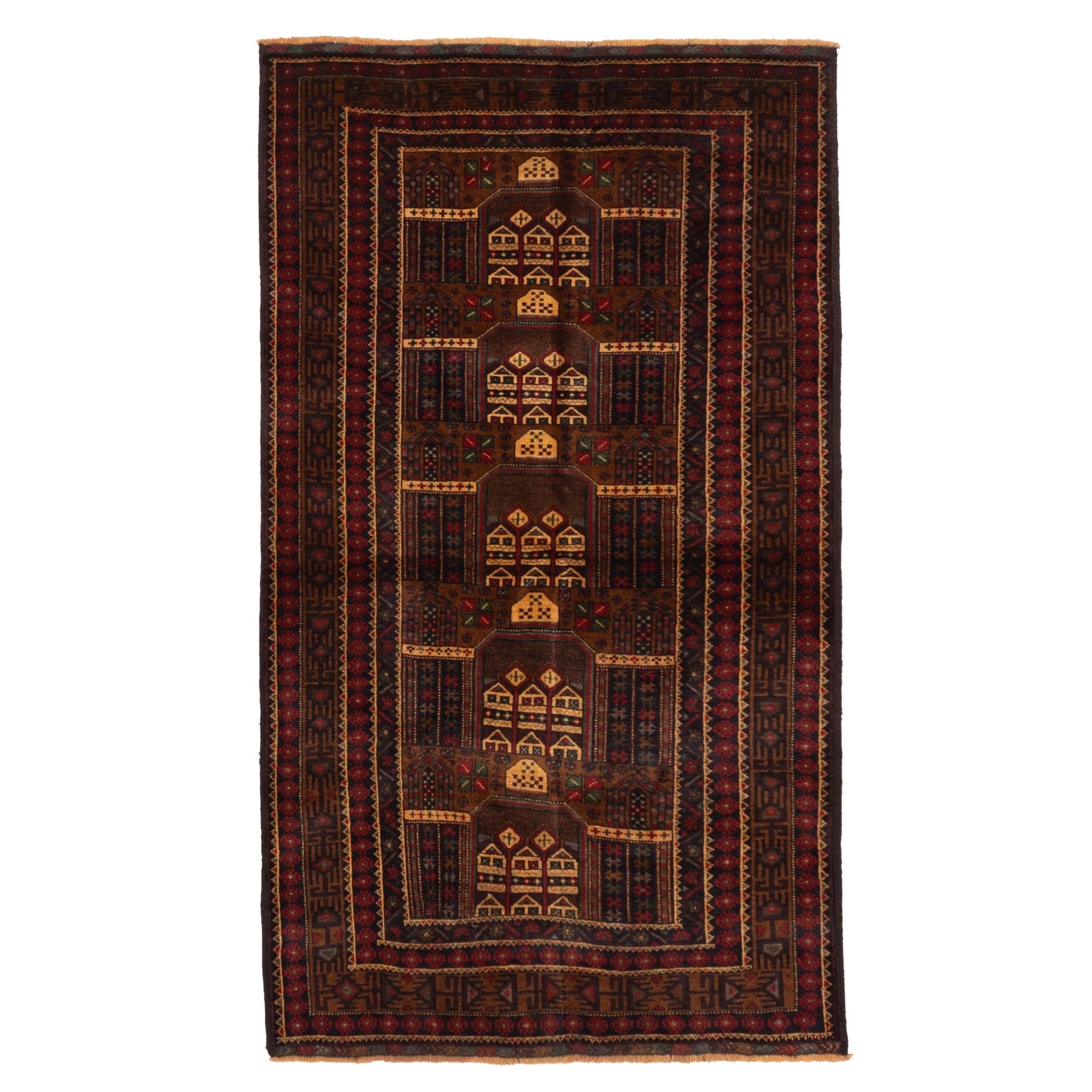 Ecarpetgallery Hand Knotted Teimani Brown Wool Rug 38 X 67