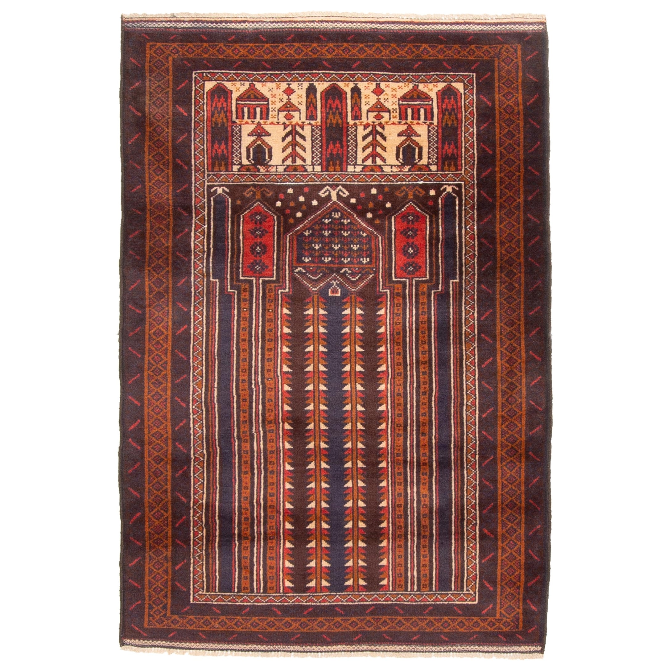 Ecarpetgallery Hand Knotted Teimani Brown Wool Rug 211 X 46