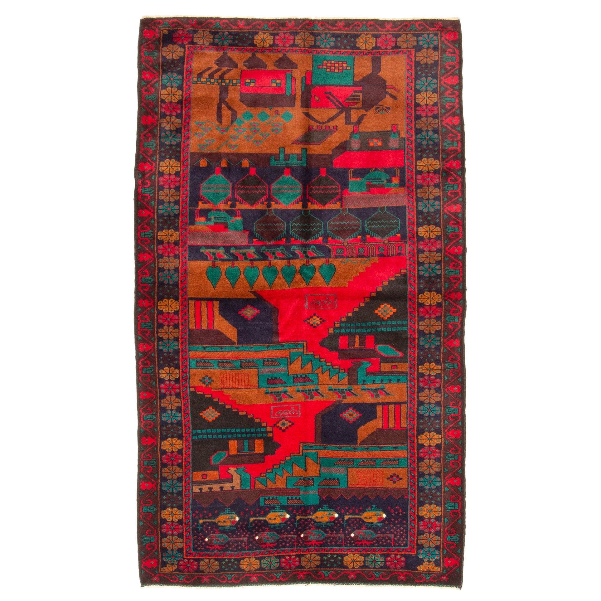 Ecarpetgallery Hand Knotted Teimani Brown Wool Rug 38 X 65