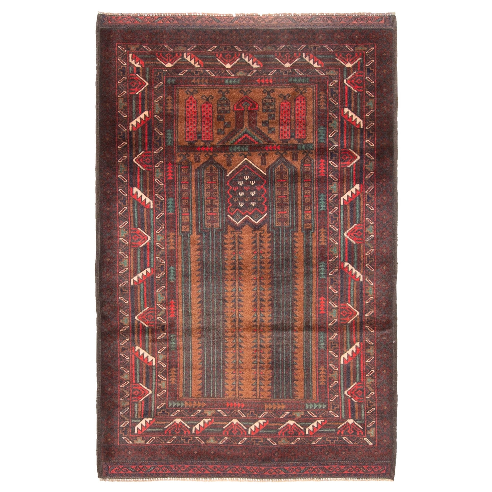 Ecarpetgallery Hand Knotted Teimani Brown Wool Rug 211 X 46